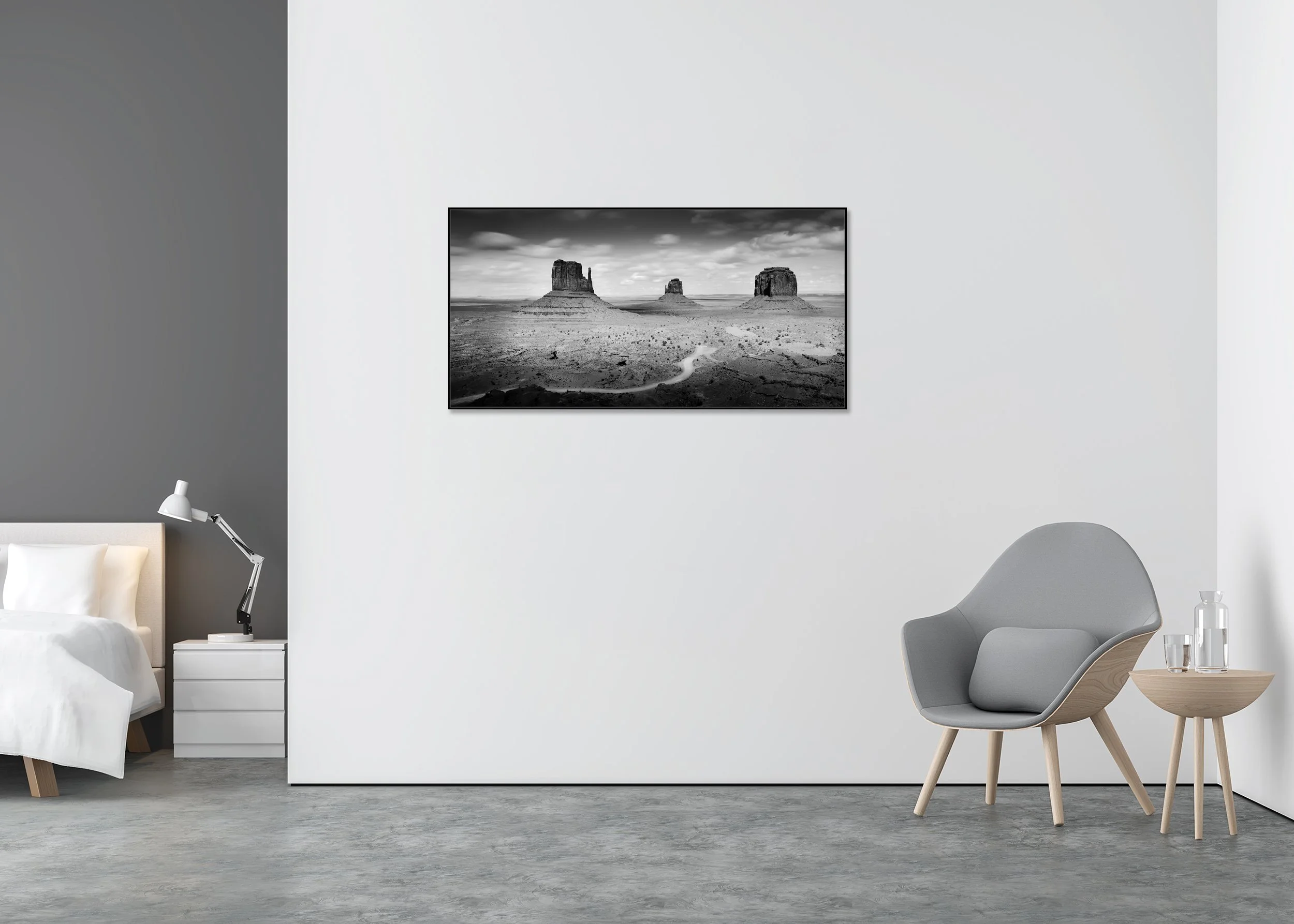 Gerald Berghammer - Monument Valley, desert landscape panorama, Arizona, USA, ChromaLuxe print, aluminium art box