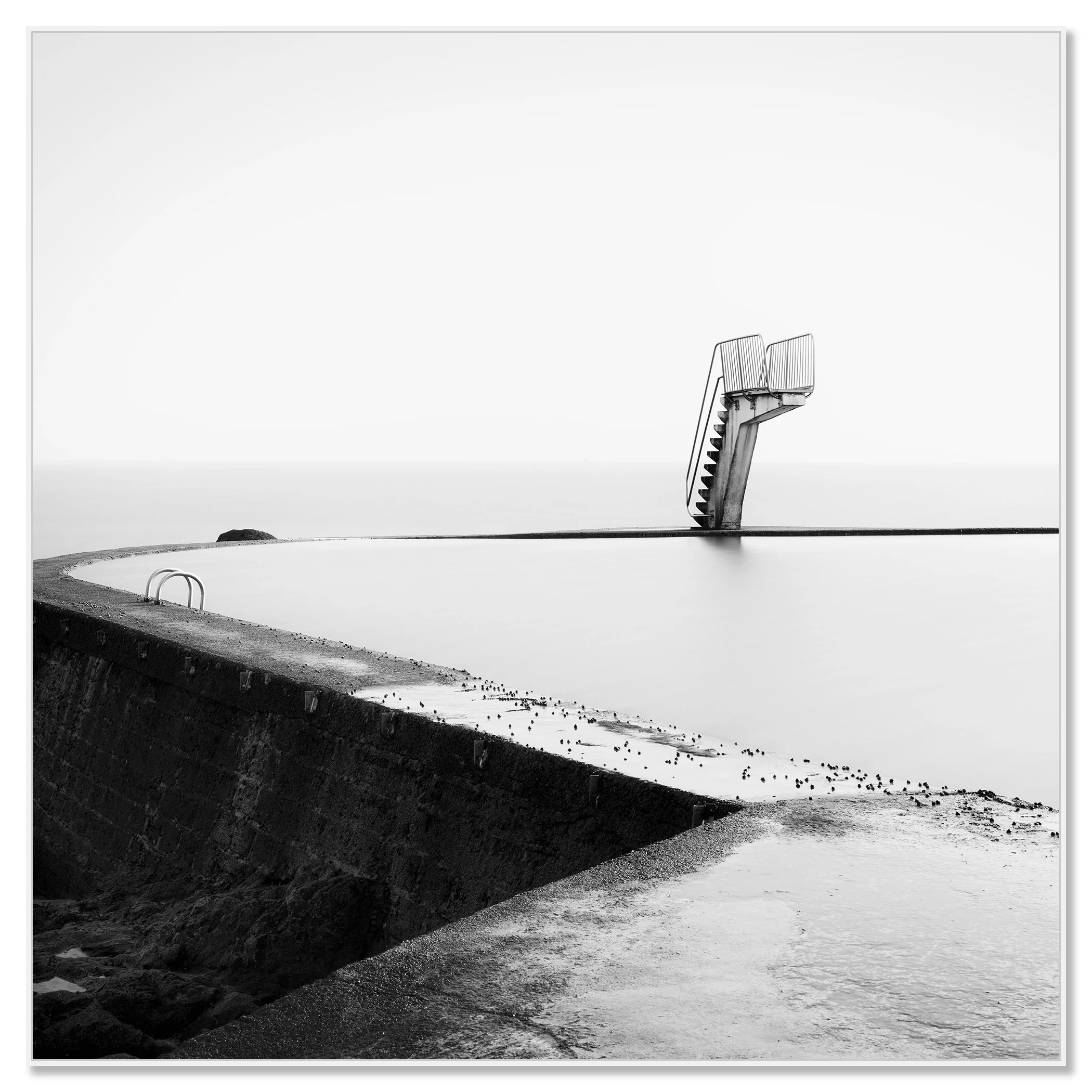 Diving Platform Study 3 by Gerald Berghammer mounted on aluminium Dibond in a white ArtBox frame.