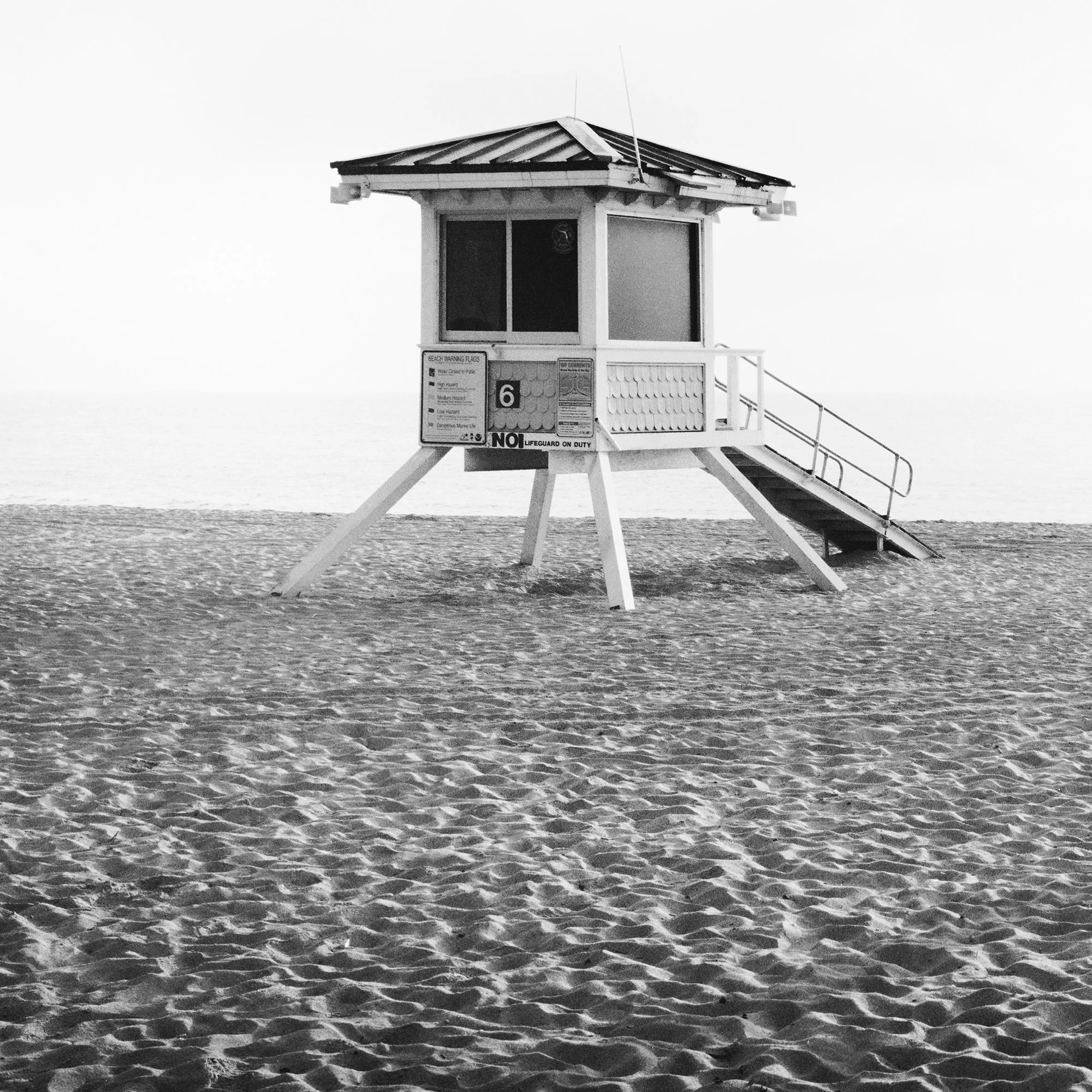 Detail of Fort Lauderdale Beach Study 3 by Gerald Berghammer showing the lifeguard tower on Fort Lauderdale Beach.