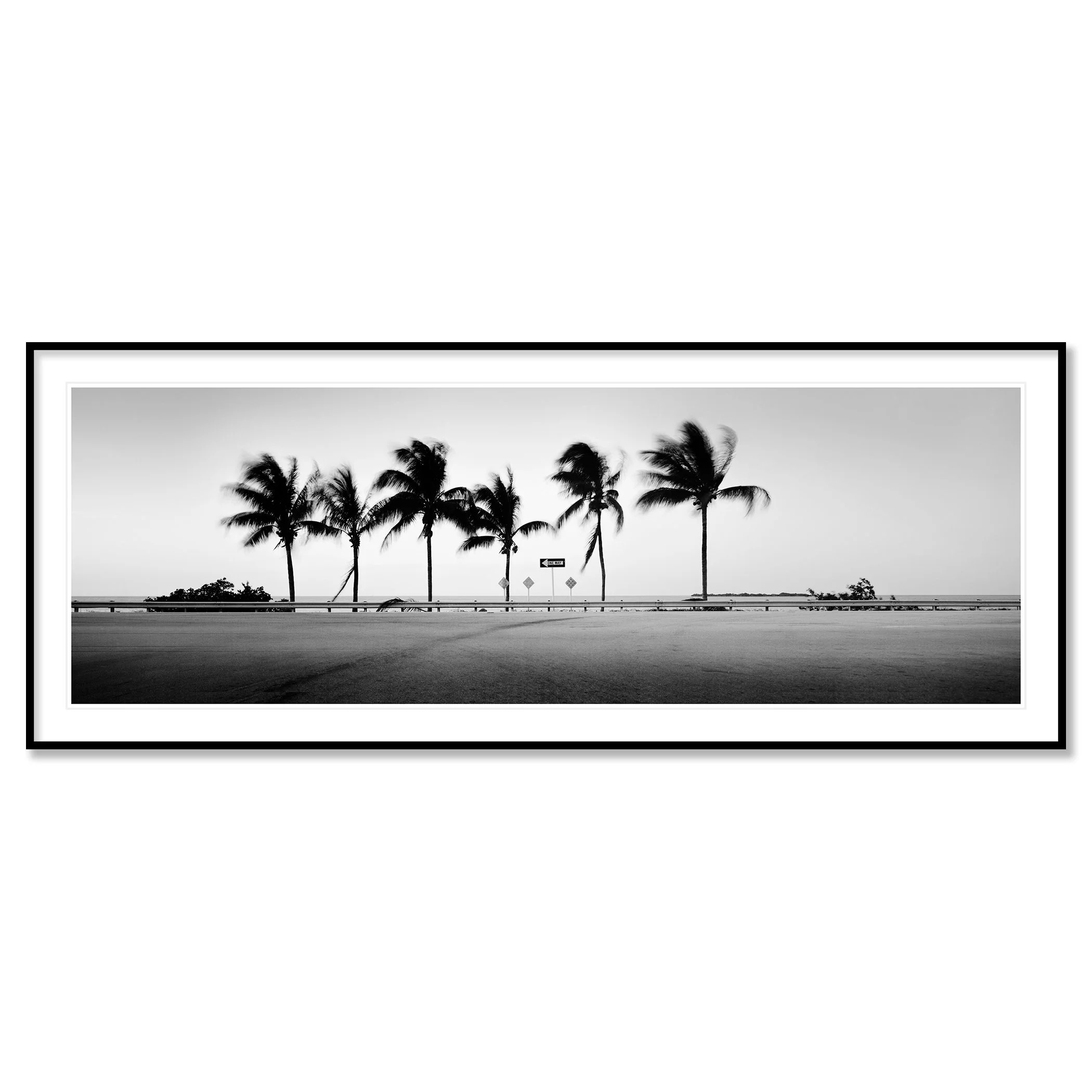 One Way Panorama Study 1 displayed as an archival pigment print in a black aluminium frame with white mount by Gerald Berghammer.