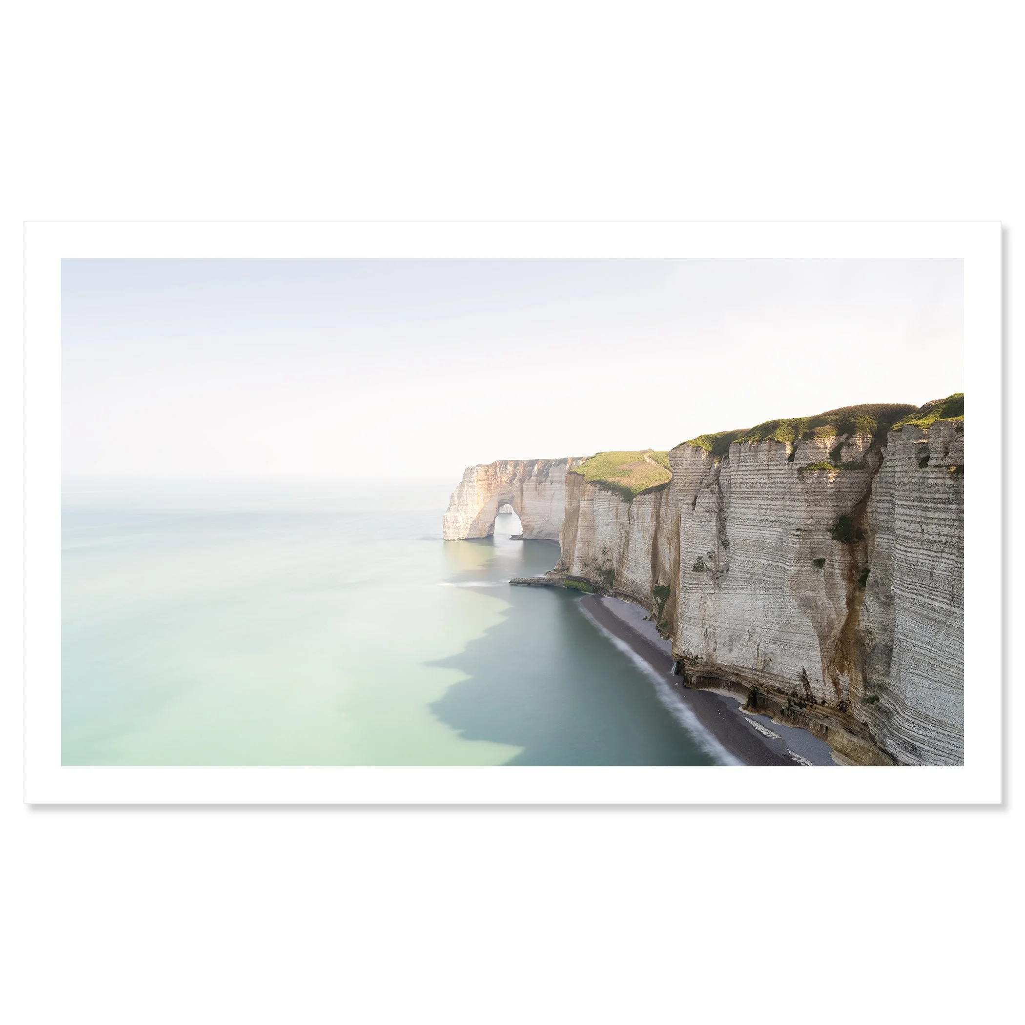White Cliffs Panorama Study 2 by Gerald Berghammer shown as an archival pigment print with white border.