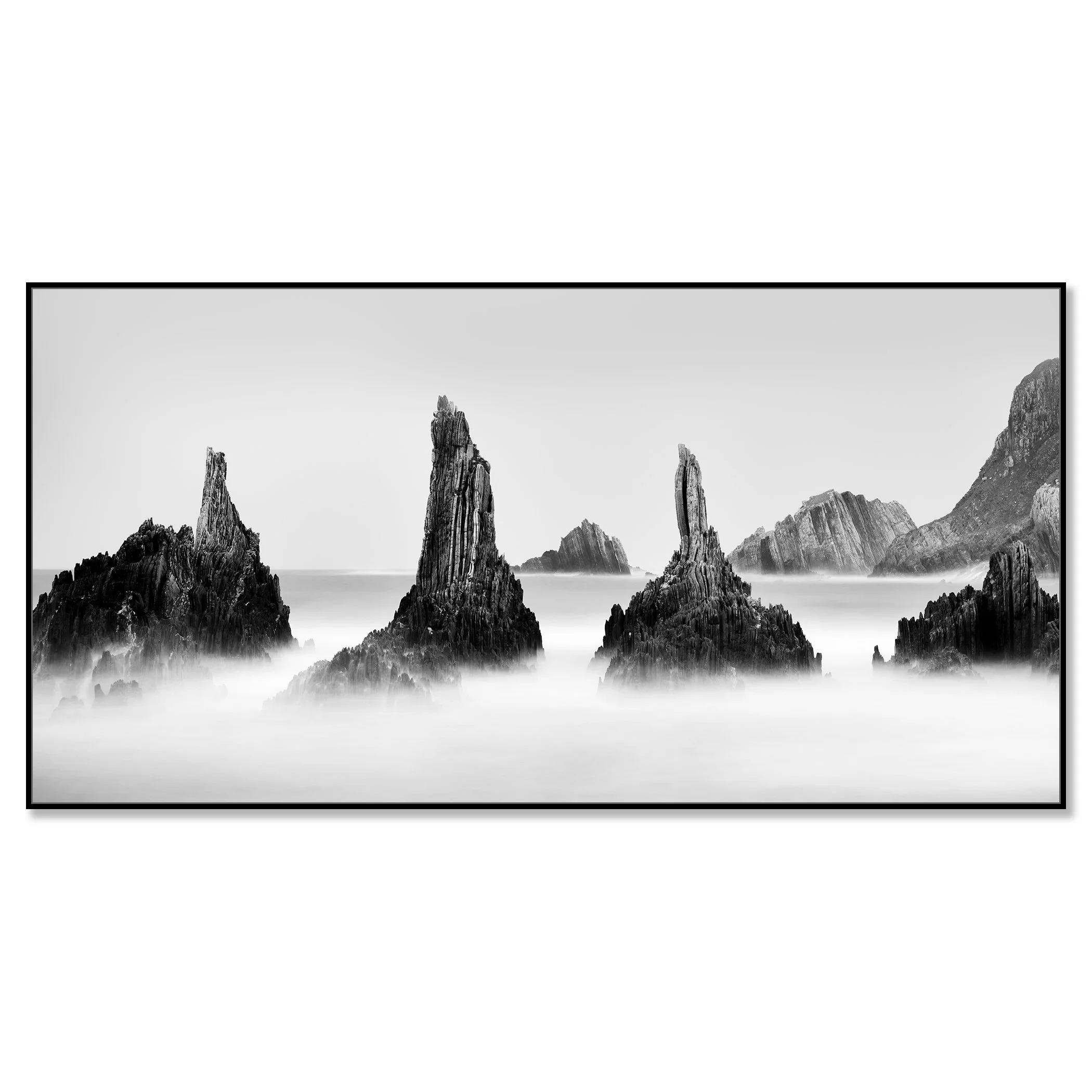 Rocky Peaks Panorama Study 5 – Spain by Gerald Berghammer in a black aluminium ArtBox frame.