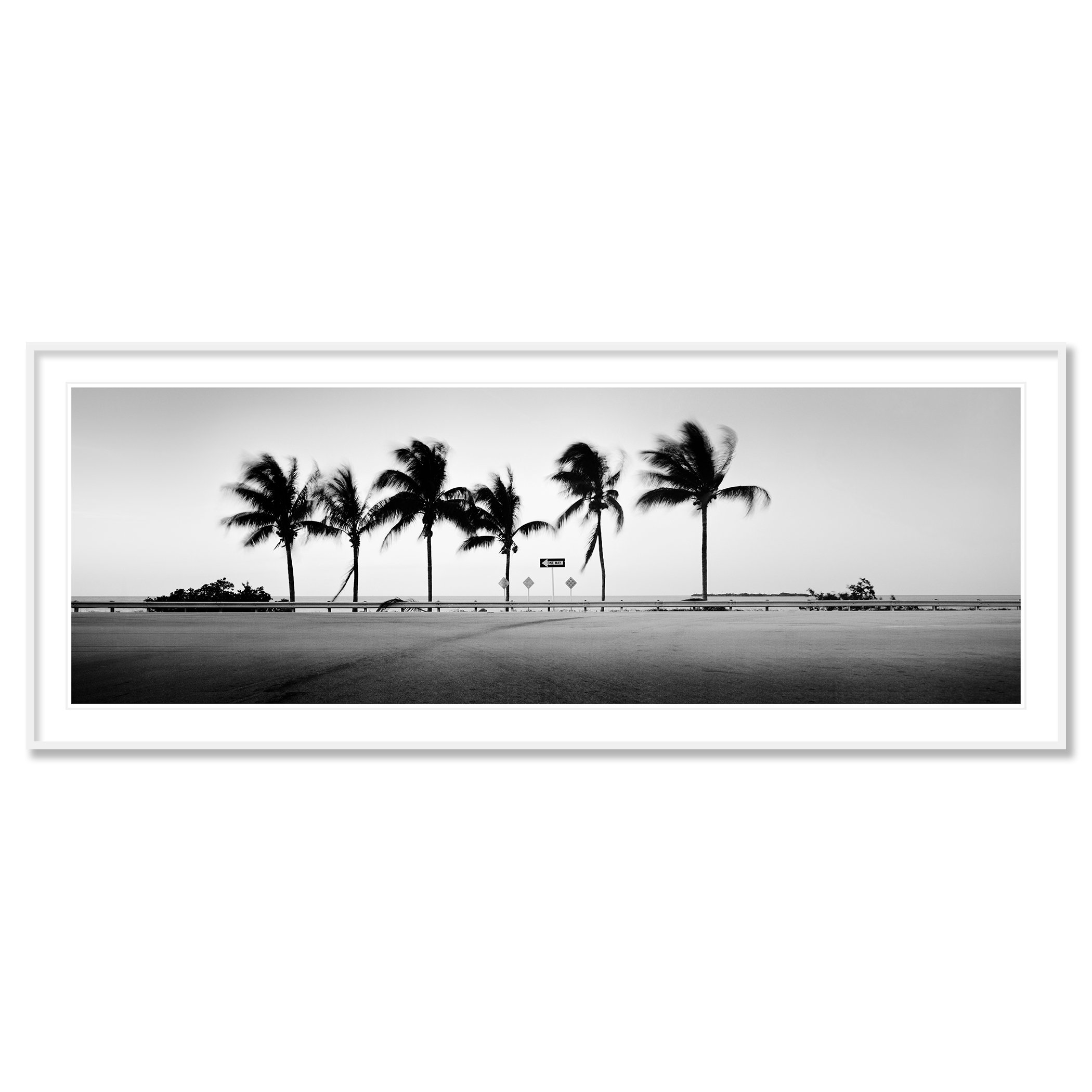 One Way Panorama Study 1 displayed as an archival pigment print in a white aluminium frame with white mount by Gerald Berghammer.