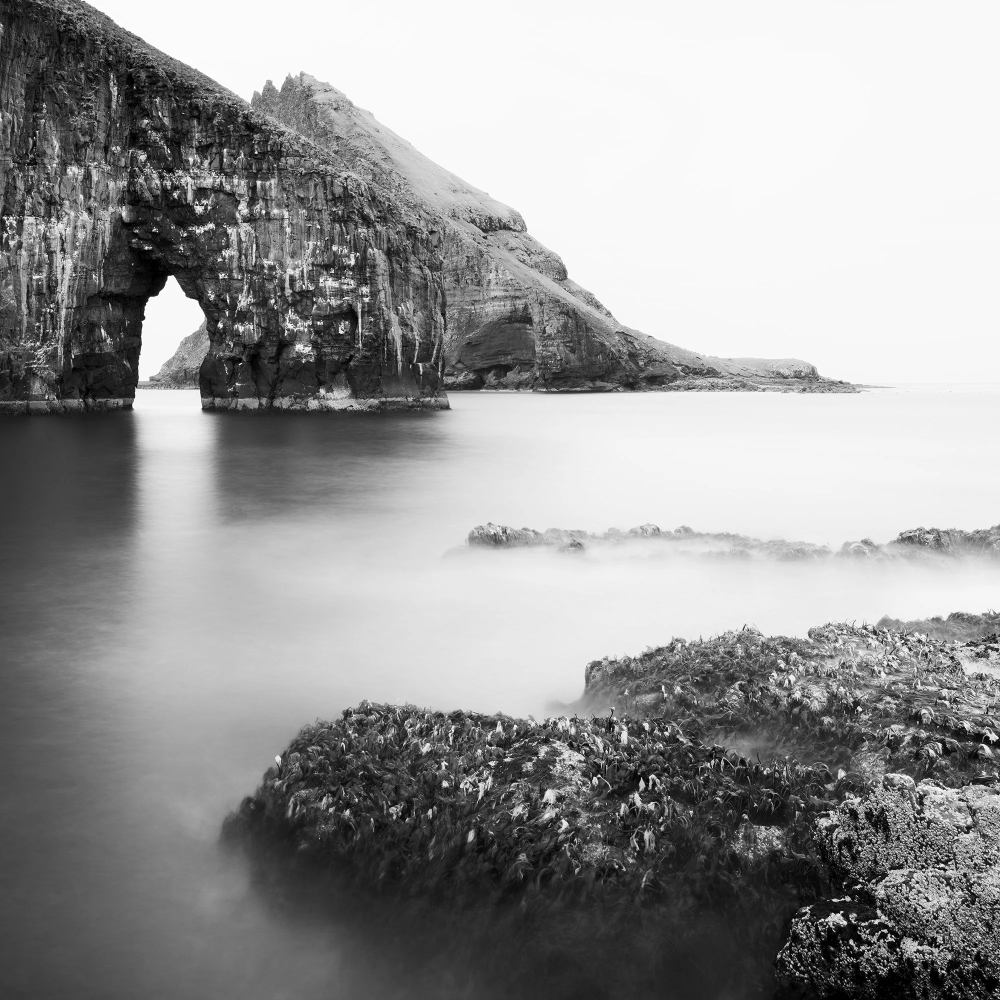 Detail view of Drangarnir Sea Stacks Study 2 in the Faroe Islands by Gerald Berghammer.