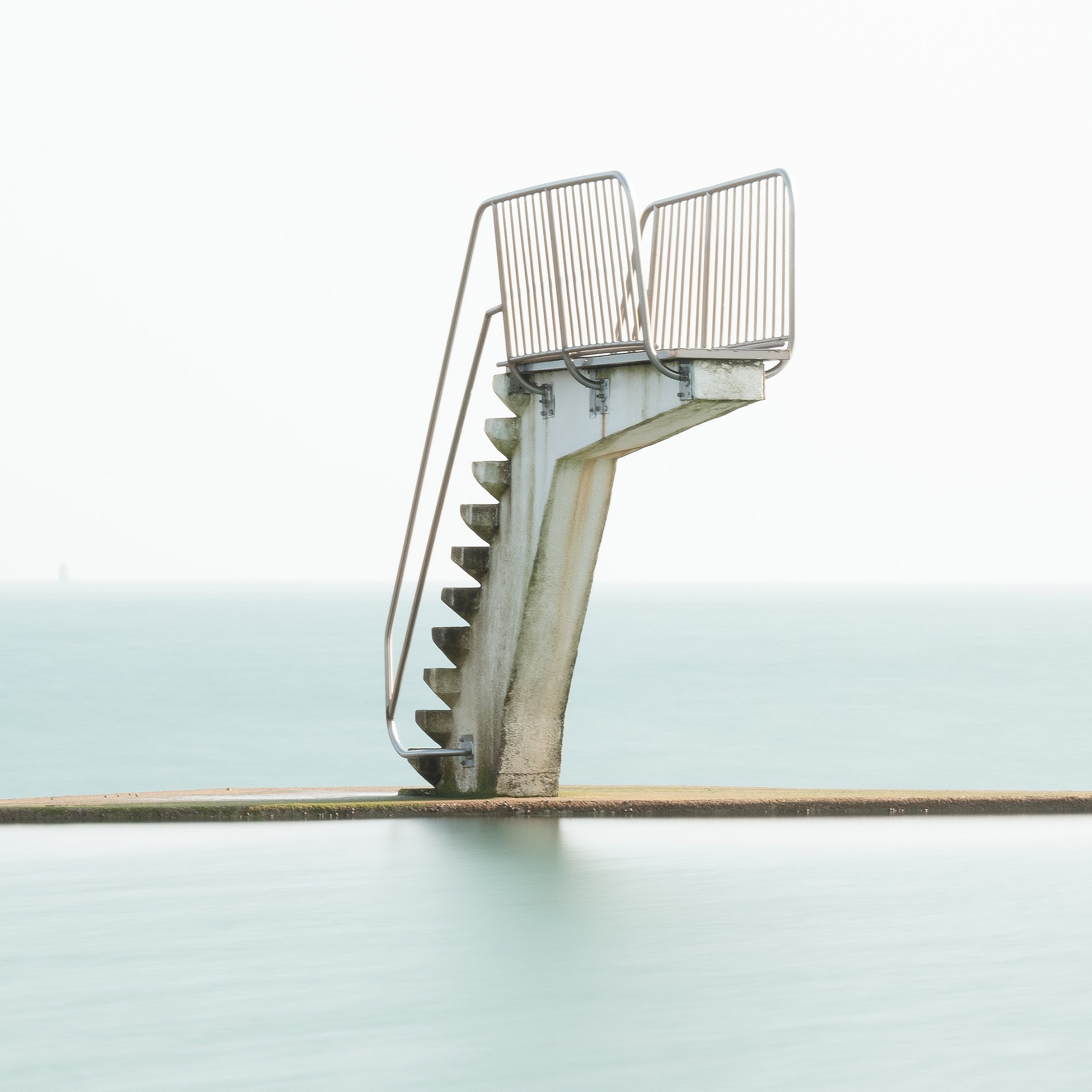 Close-up detail of Seawater Swimming Pool, Study 1, a minimalist colour photograph from France by Gerald Berghammer.