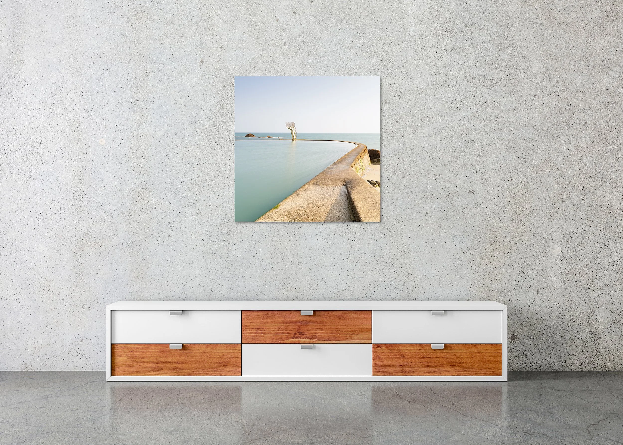 Seawater Swimming Pool Study 2 – France colour photo print mounted to Dibond, frameless
