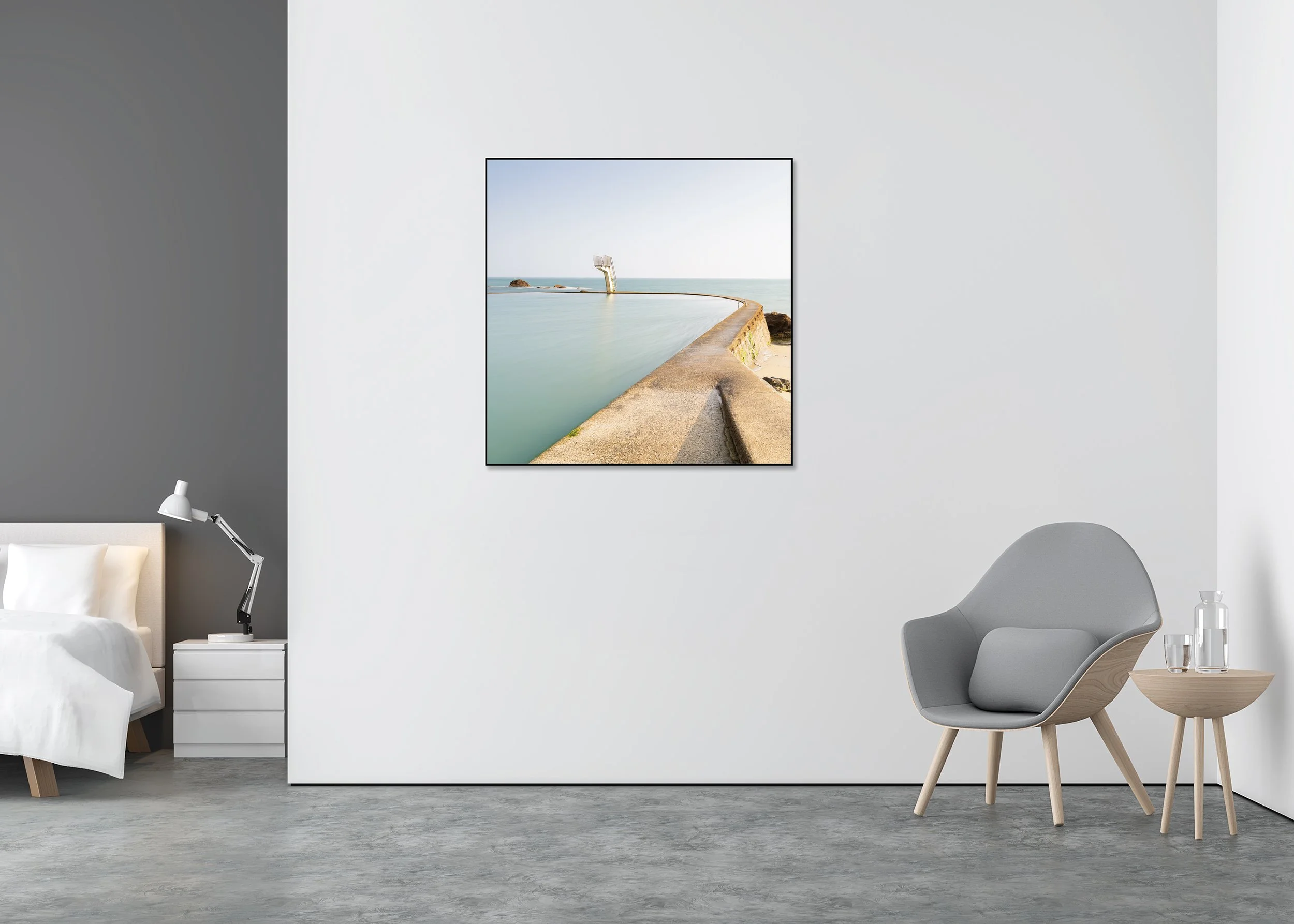 Seawater Swimming Pool Study 2 – France colour photo print mounted to Dibond in an aluminium ArtBox