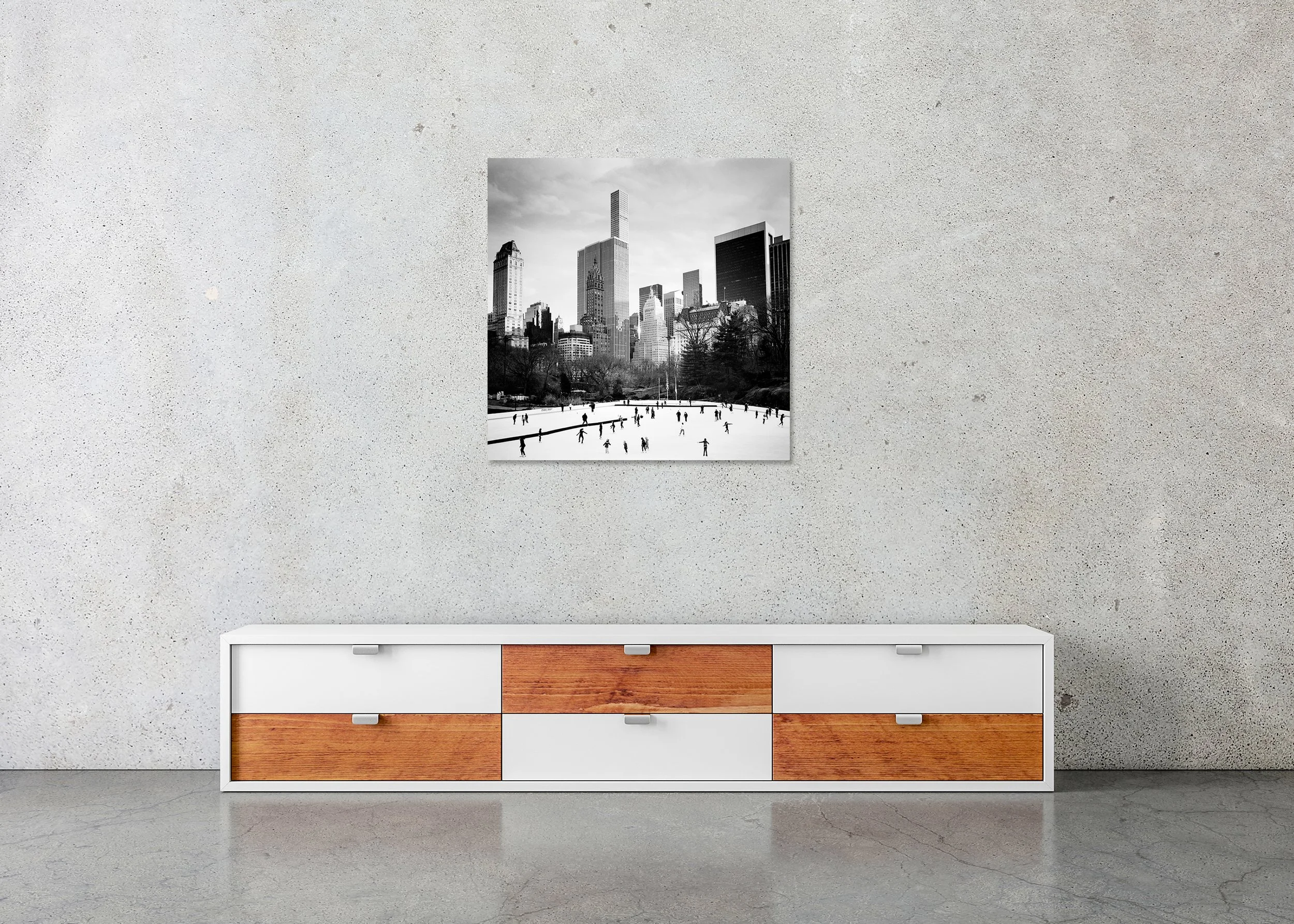 Dancing on Ice black-and-white fine art photo print mounted on Dibond with a frameless finish