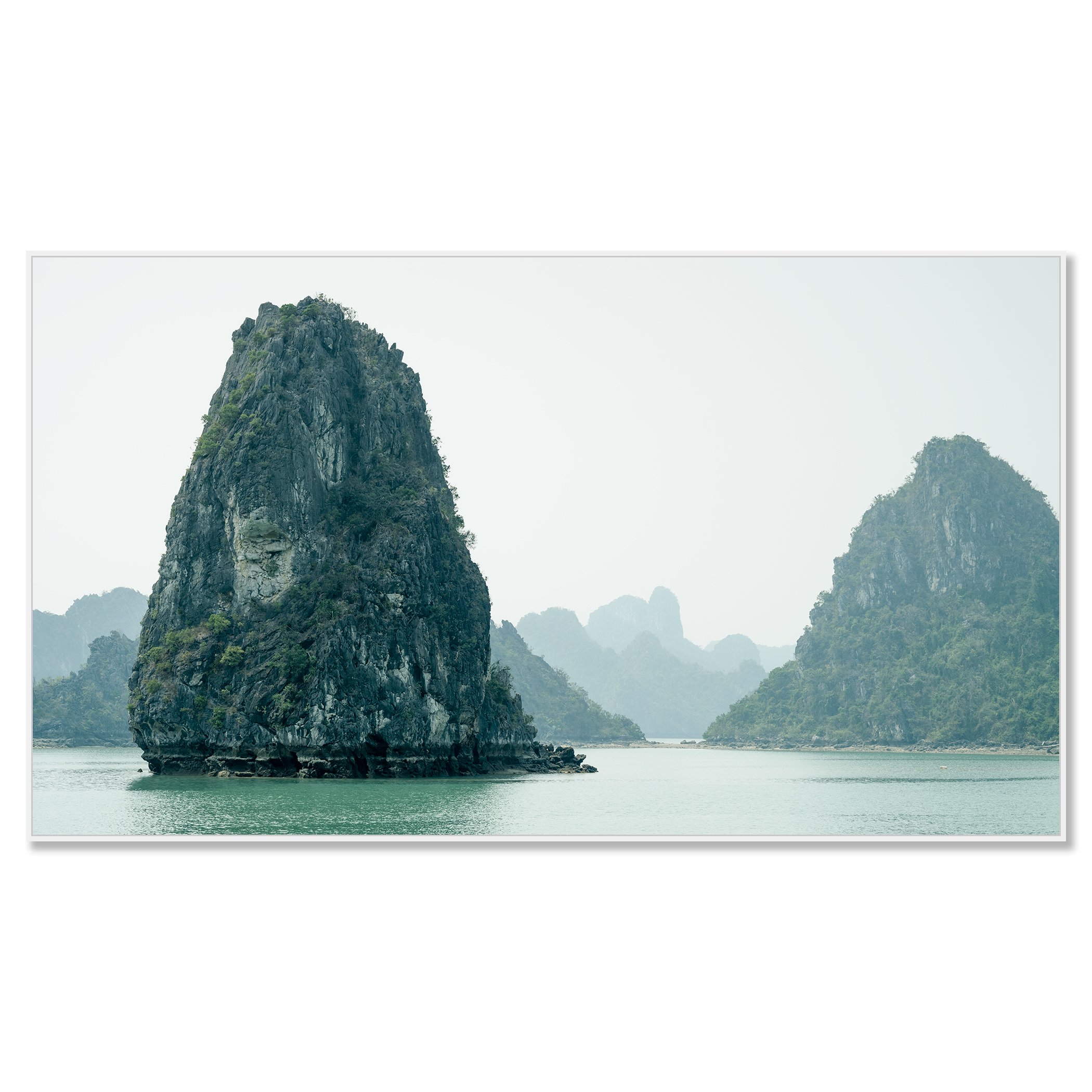 Green Limestone Cliffs Study 1 mounted on aluminium Dibond in a white ArtBox frame by Gerald Berghammer.