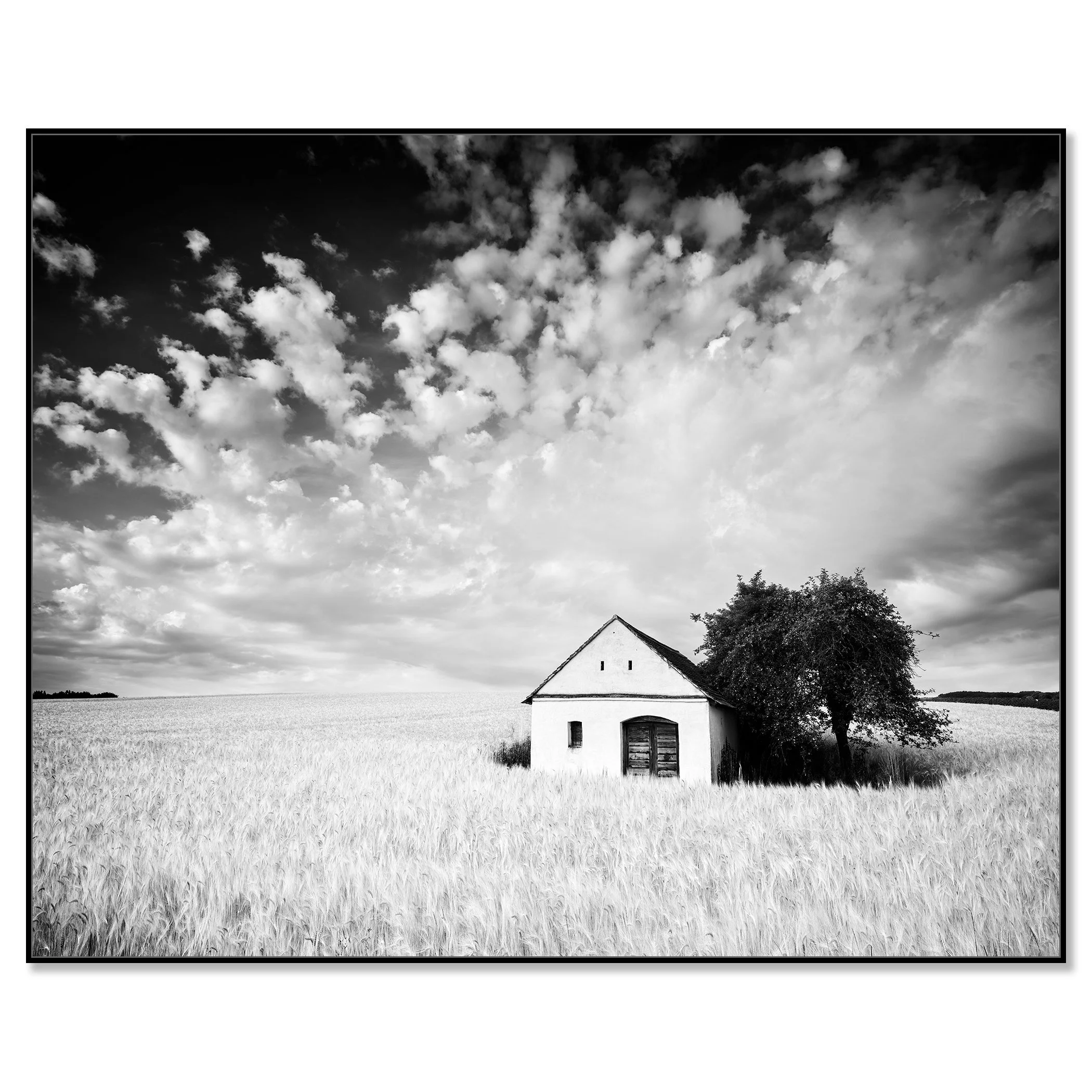 Wine Press House, Study 3 – black-and-white photograph mounted on Dibond in a black aluminium ArtBox. Photo by Gerald Berghammer.