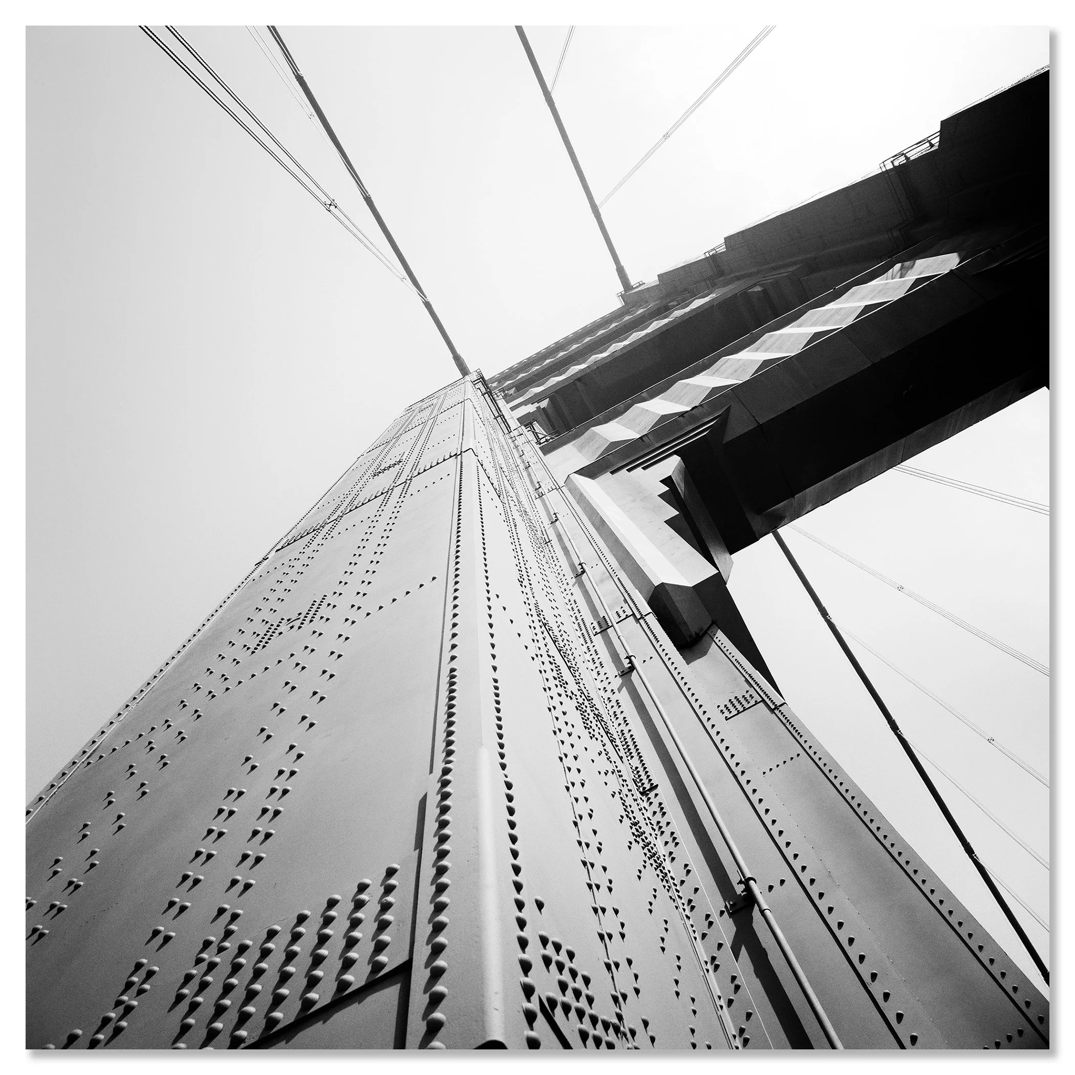 Golden Gate, Detail Study 2 by Gerald Berghammer presented as a frameless Dibond artwork.
