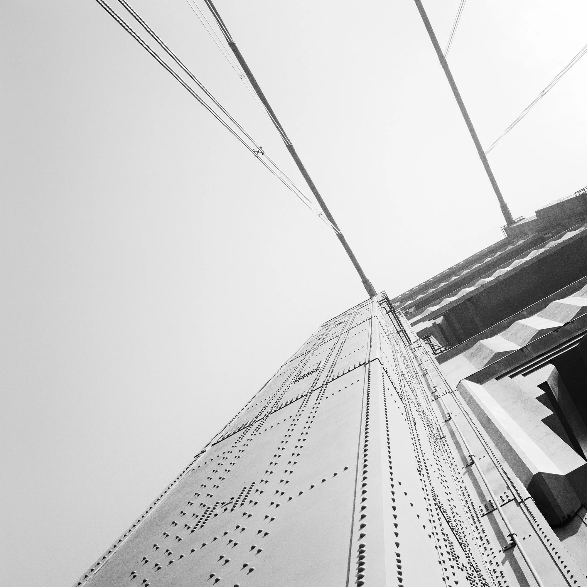 Detail view of Golden Gate, Detail Study 2 by Gerald Berghammer, a black-and-white architectural photograph.