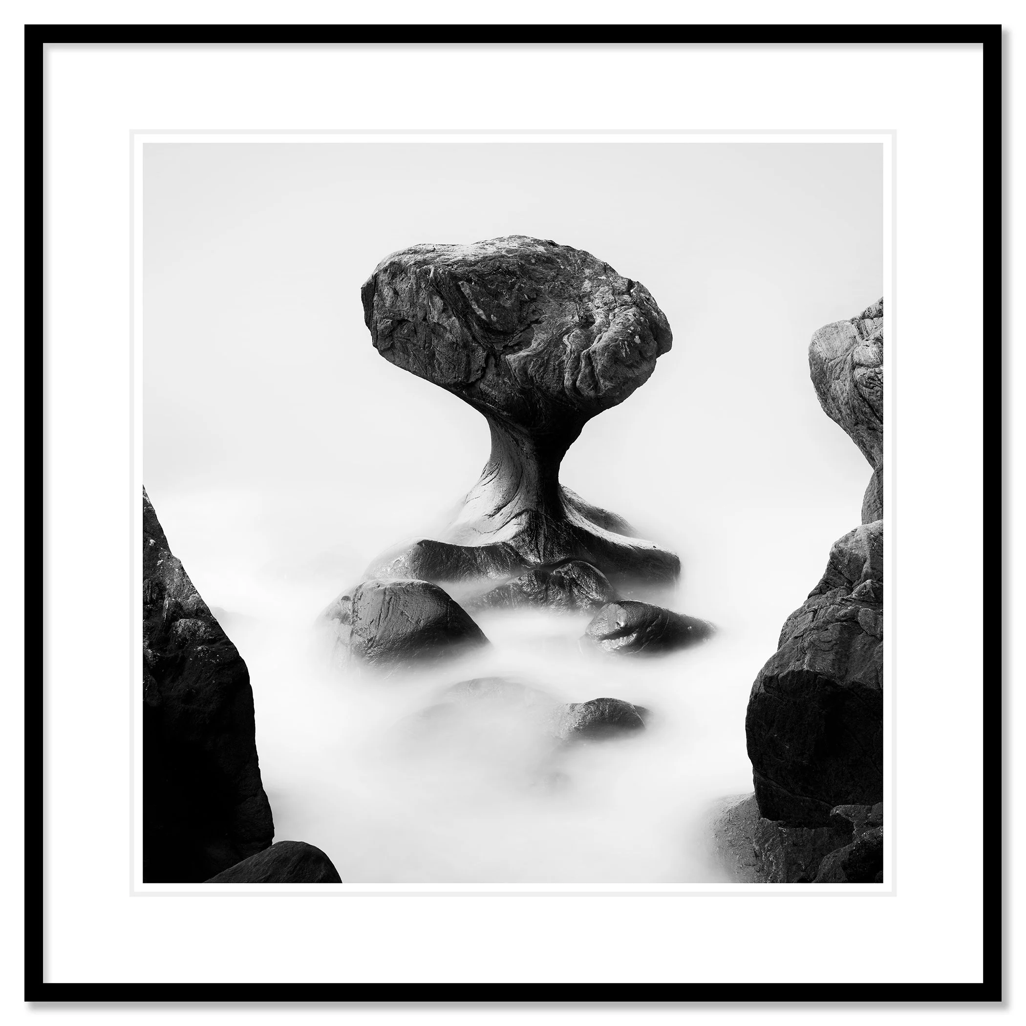 Attracted by the Sea Study 2 as an archival pigment print in a black aluminium frame with a white mount by Gerald Berghammer.