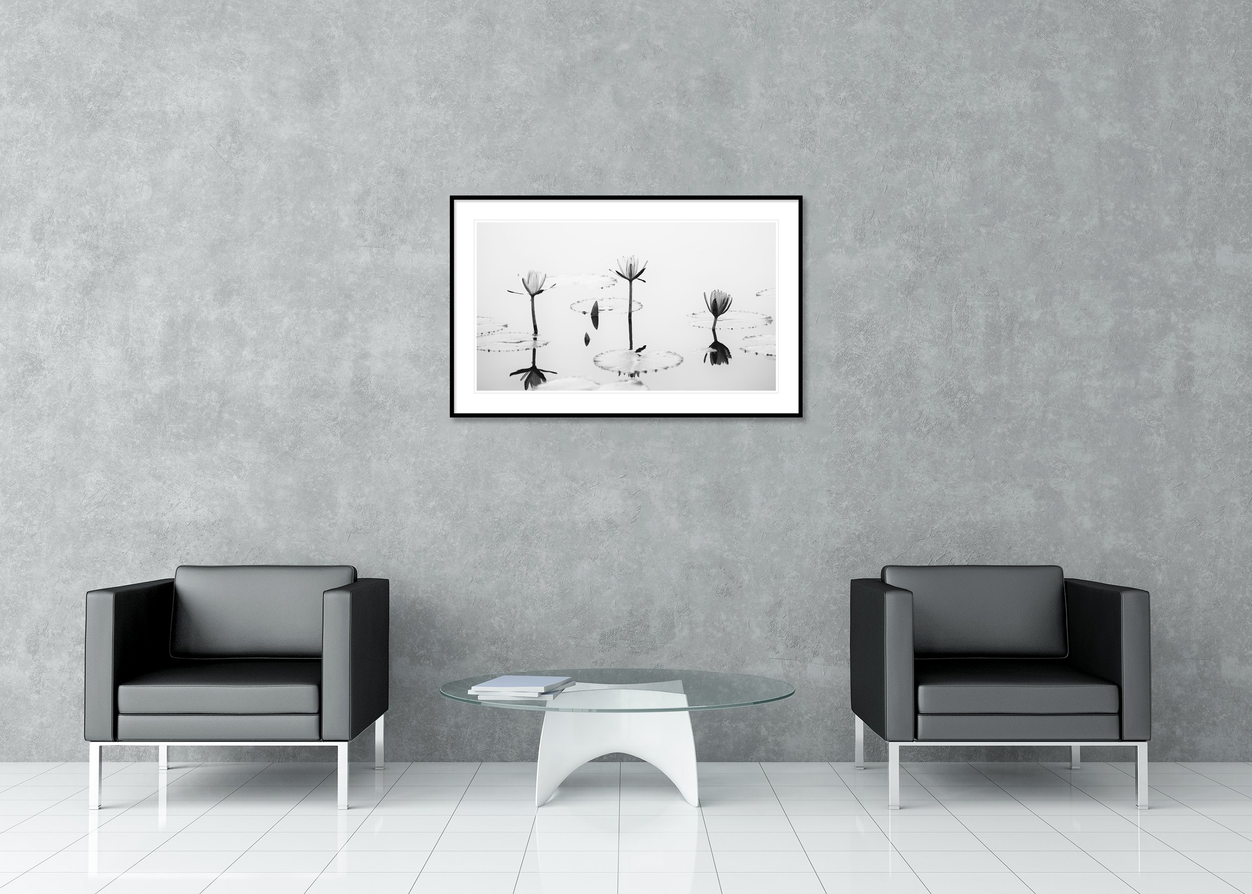 Gerald Berghammer - Lotus Flower Panorama, eascape, minimalist flower, Vietnam Archival pigment print, aluminium frame, passe-partout, anti reflex glass