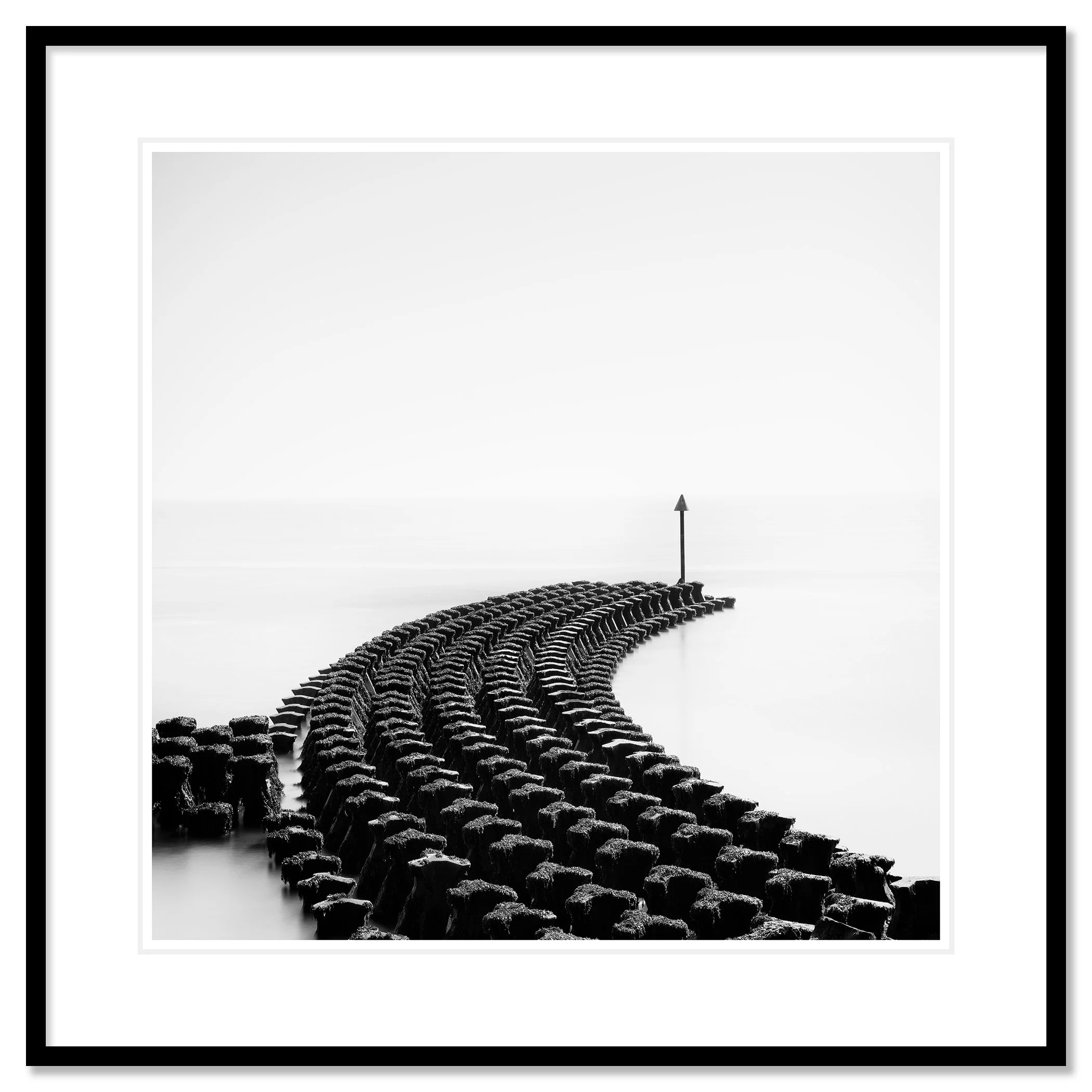 Cobbolds Point Study 1 presented as an archival pigment print in a black aluminium frame with a white mount by Gerald Berghammer.