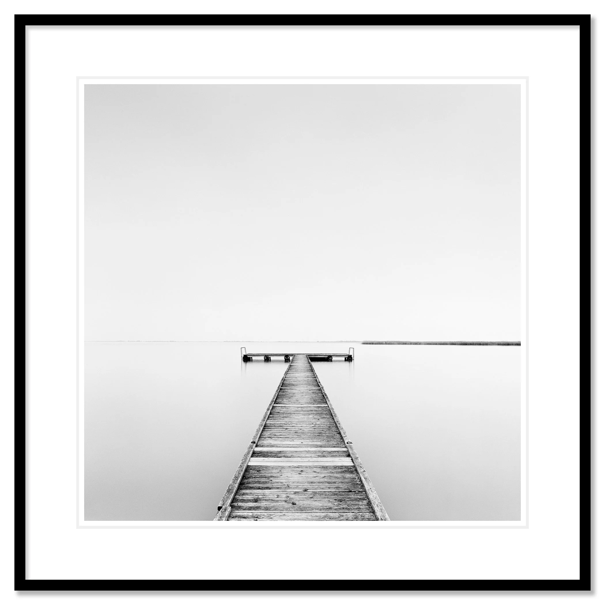 Pier Study 1 by Gerald Berghammer displayed in a black aluminium frame with a white mount.