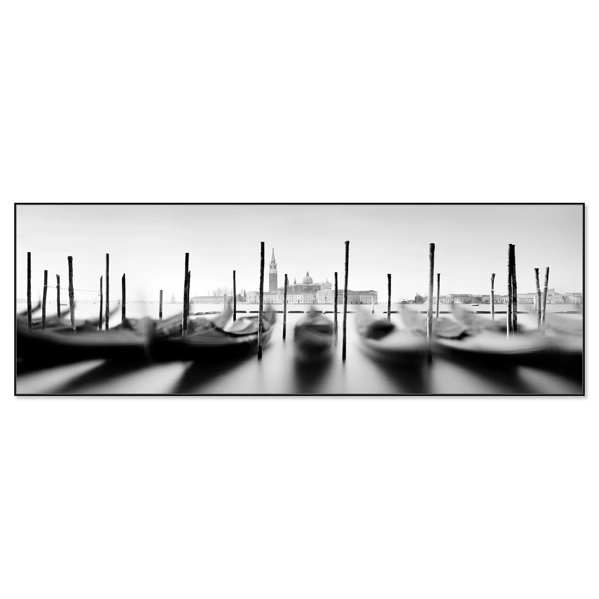 Basilica and Gondola Study 1 by Gerald Berghammer shown in a black aluminium ArtBox frame.