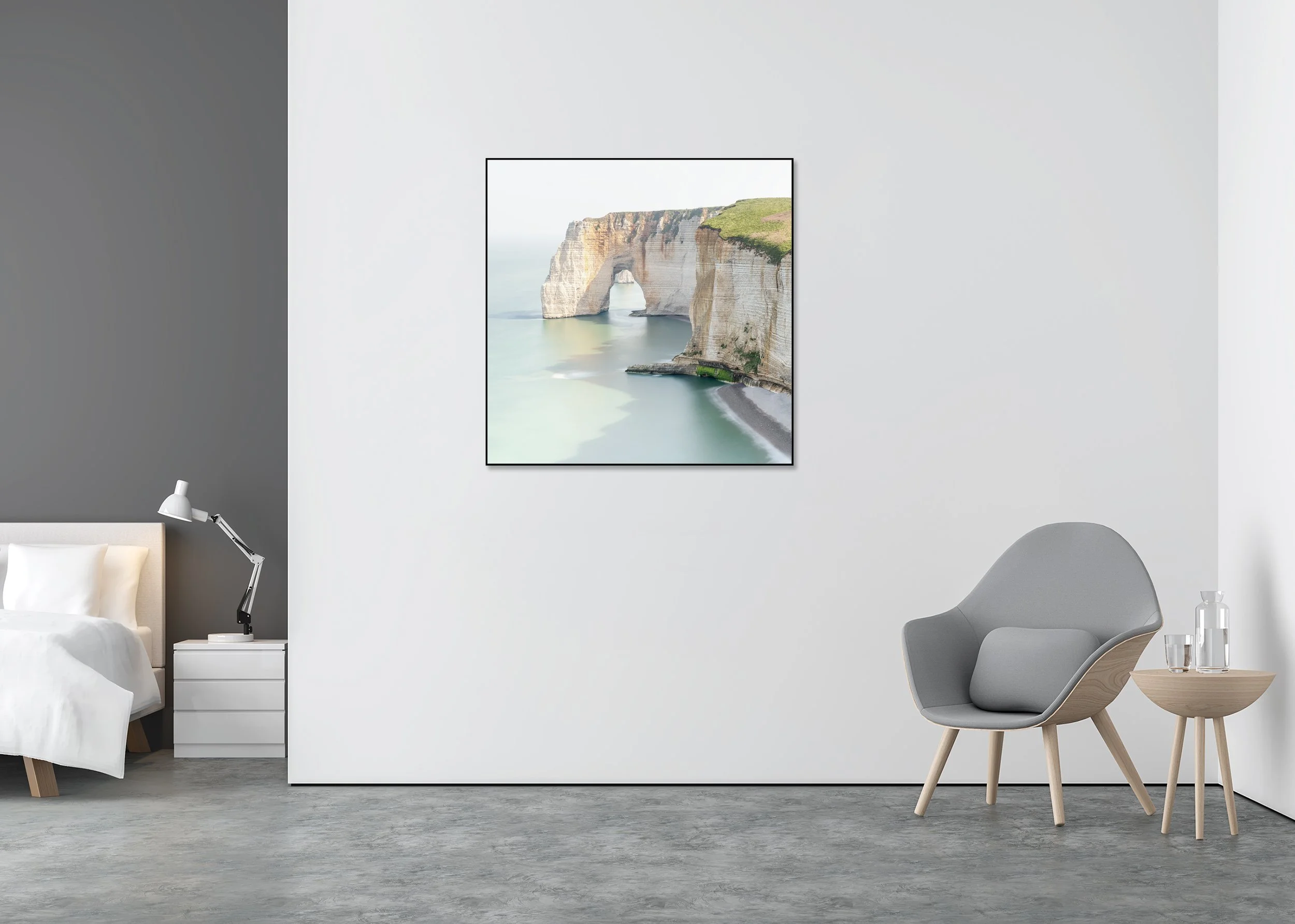 Alabaster Coast, Study 3 – colour photograph on Dibond in an aluminium ArtBox displayed in a contemporary interior.