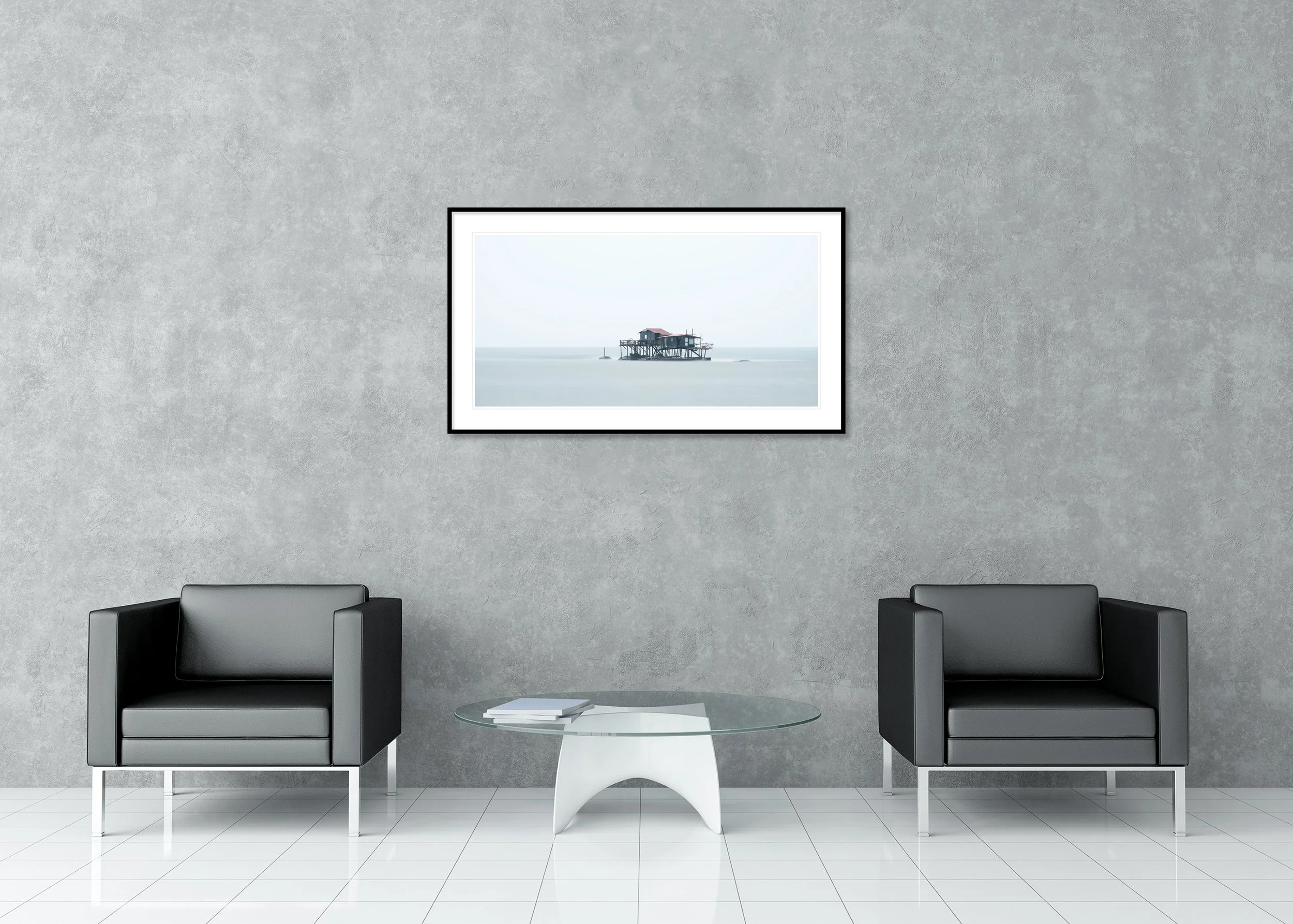 Retoni, Study 2 – colour archival pigment print in an aluminium frame with a white mount displayed in a modern interior.