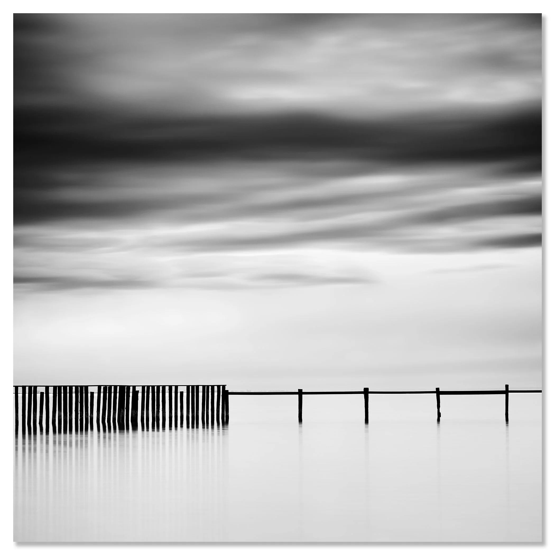 Swimming Area, Study 2 – frameless black-and-white photograph mounted on aluminium Dibond.