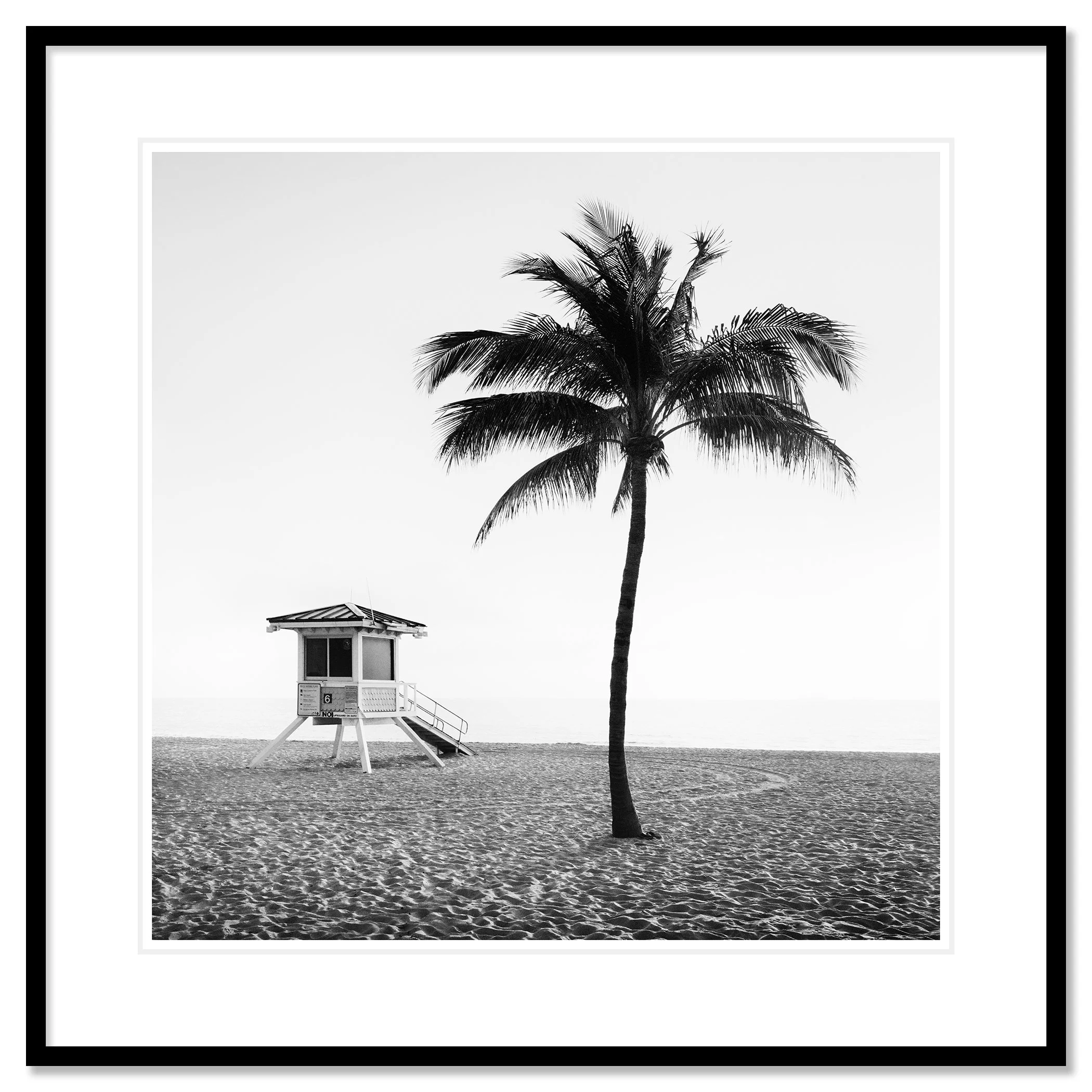 Fort Lauderdale Beach Study 3 by Gerald Berghammer in a black aluminium frame with white mount.