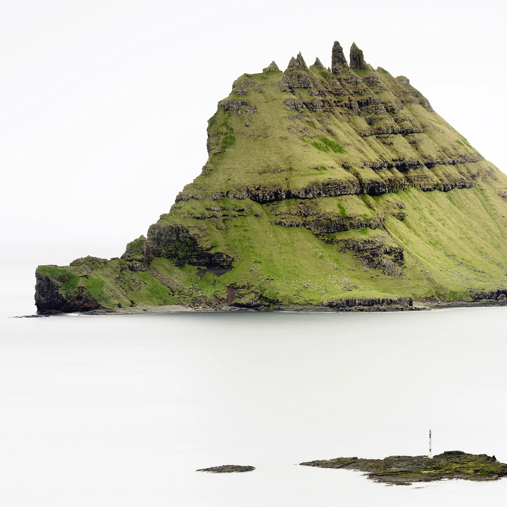 Close-up of Green Rock Island – Faroe Islands colour fine art print on textured paper