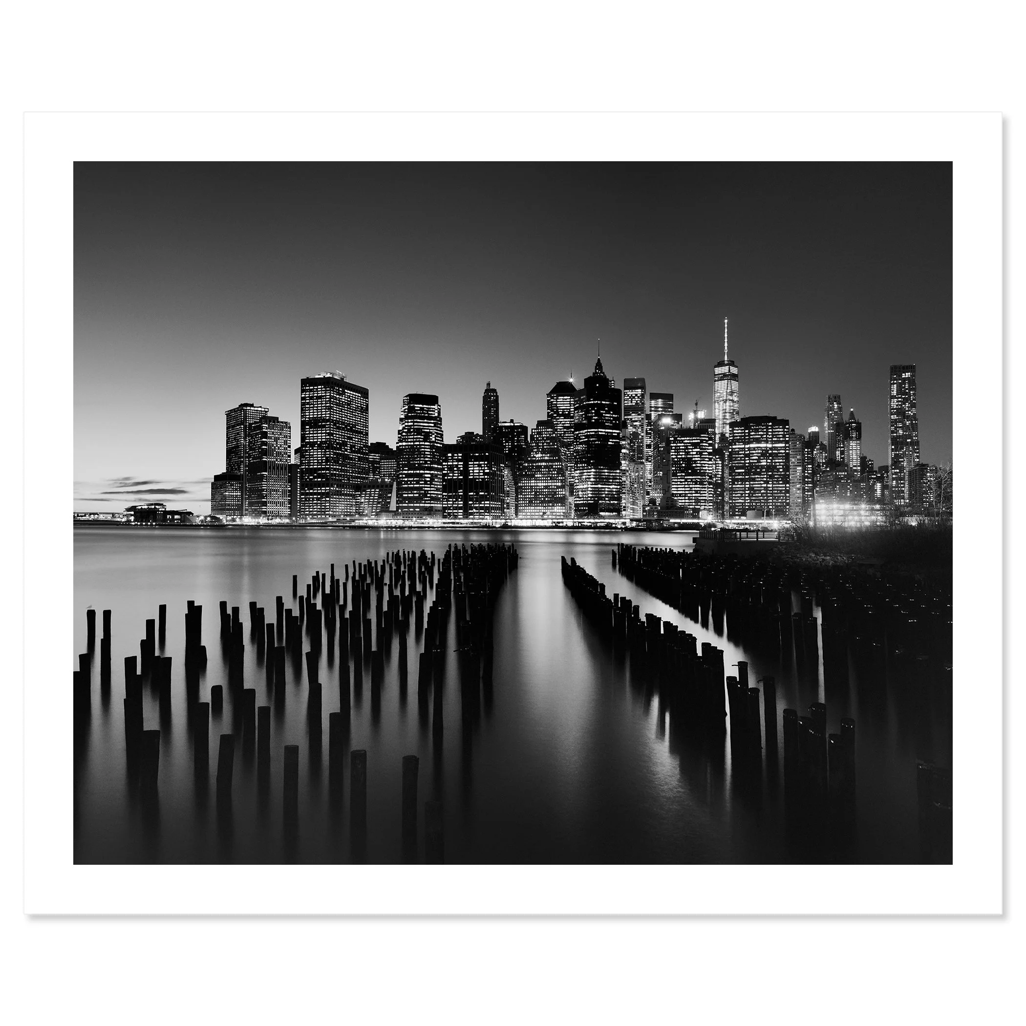 Manhattan Skyline Study 1 fine-art print with white border, Lower Manhattan, New York City, USA.