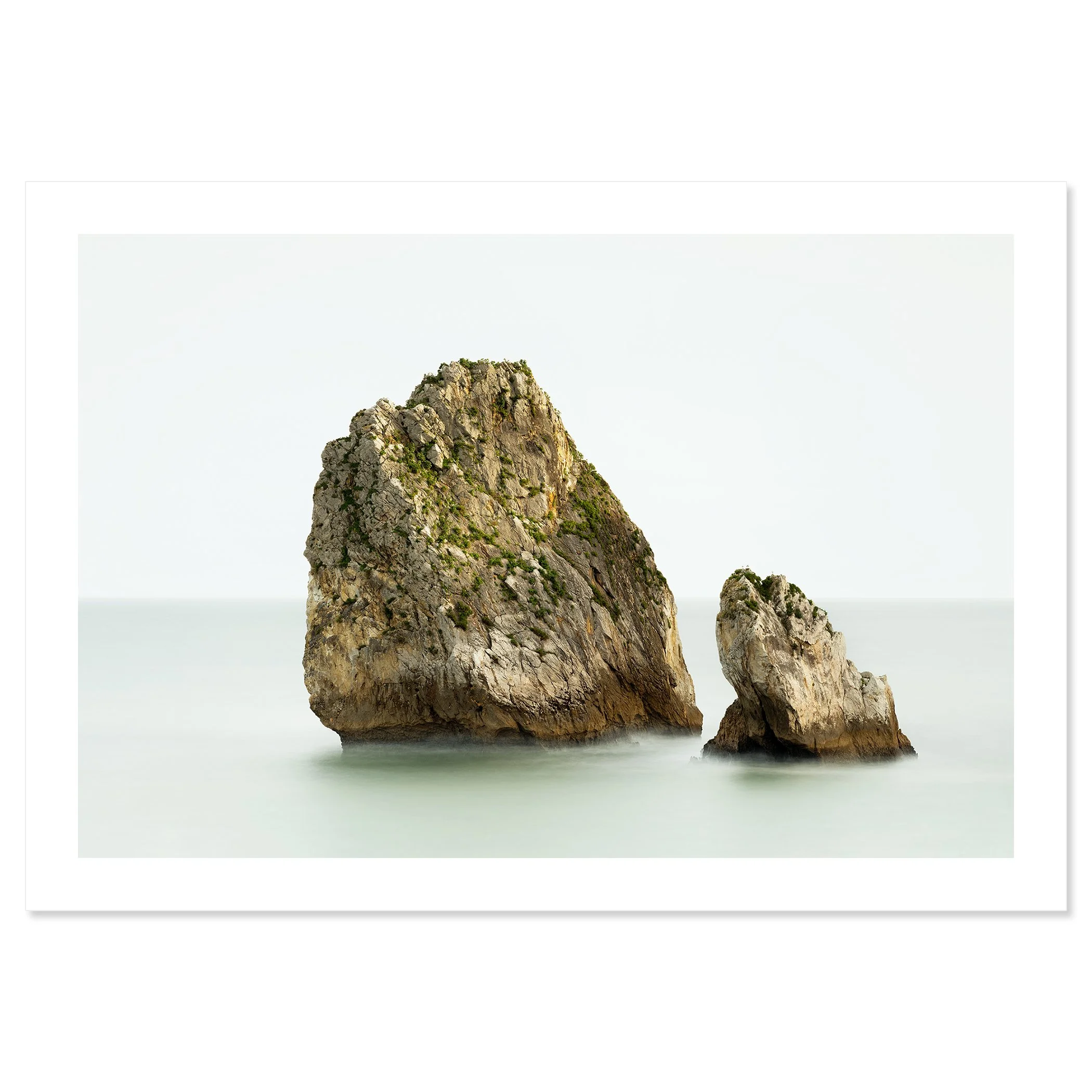 Two Rocks in the Sea Study 1 by Gerald Berghammer shown as an archival pigment fine art print on Hahnemühle Photo Rag Baryta.