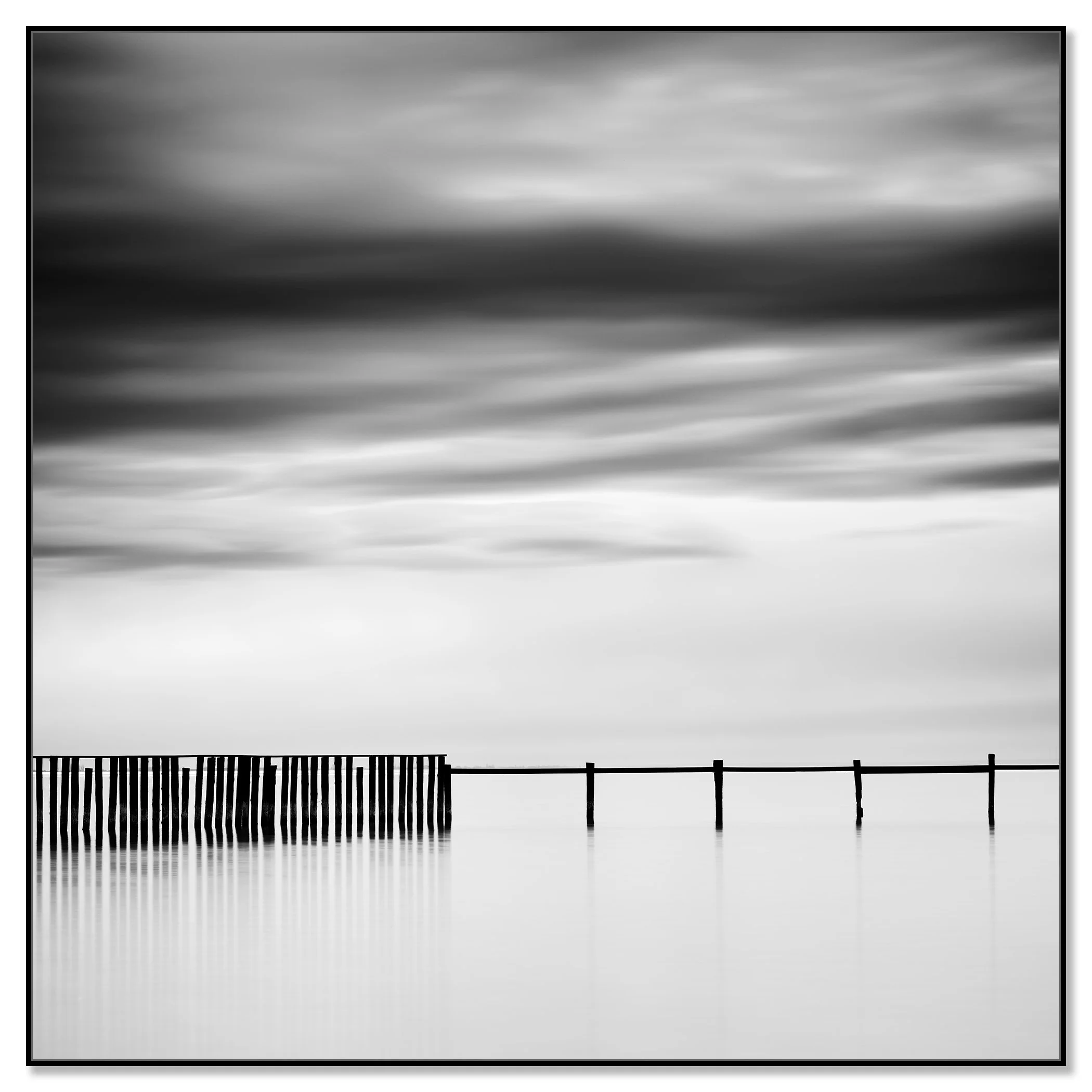 Swimming Area, Study 2 – black-and-white photograph in a black aluminium ArtBox frame.