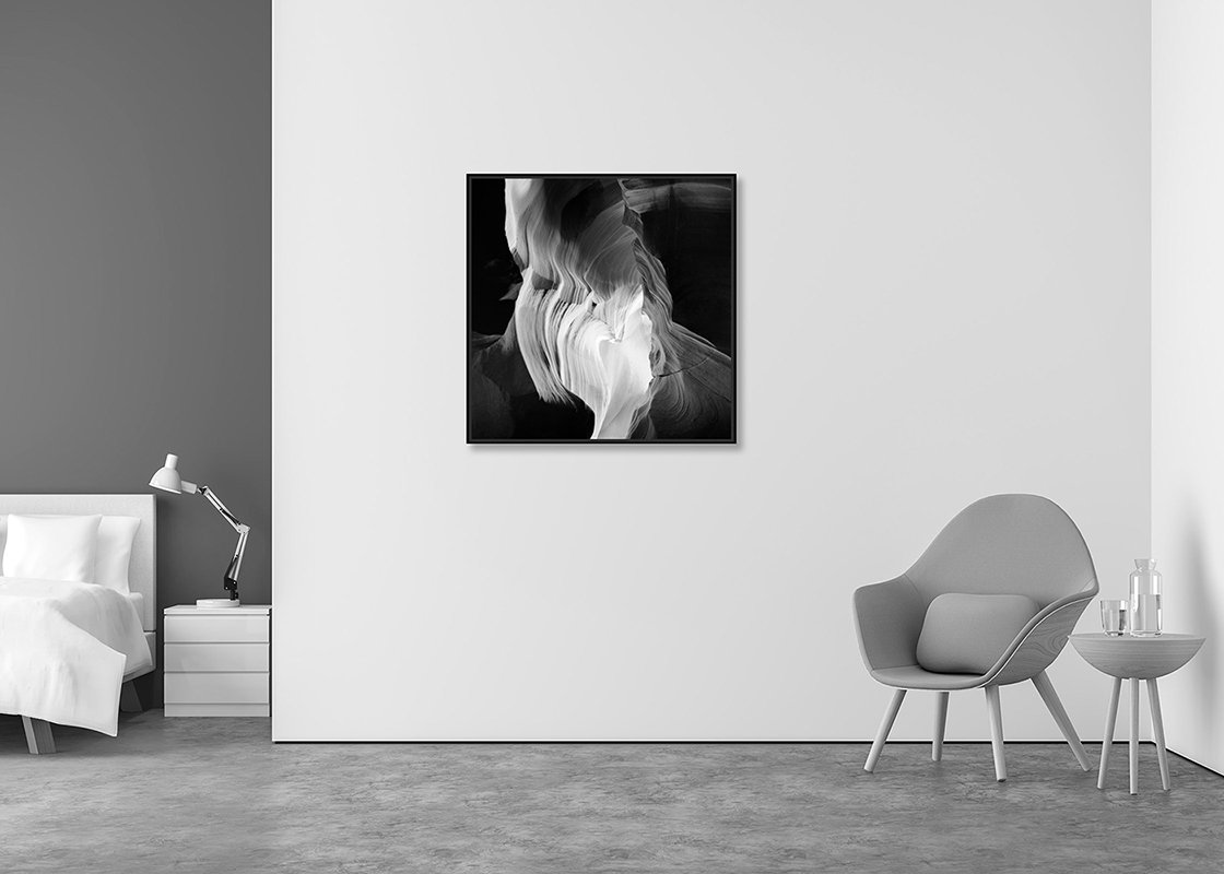 Gerald Berghammer fine art photography presented in a minimalist interior setting.