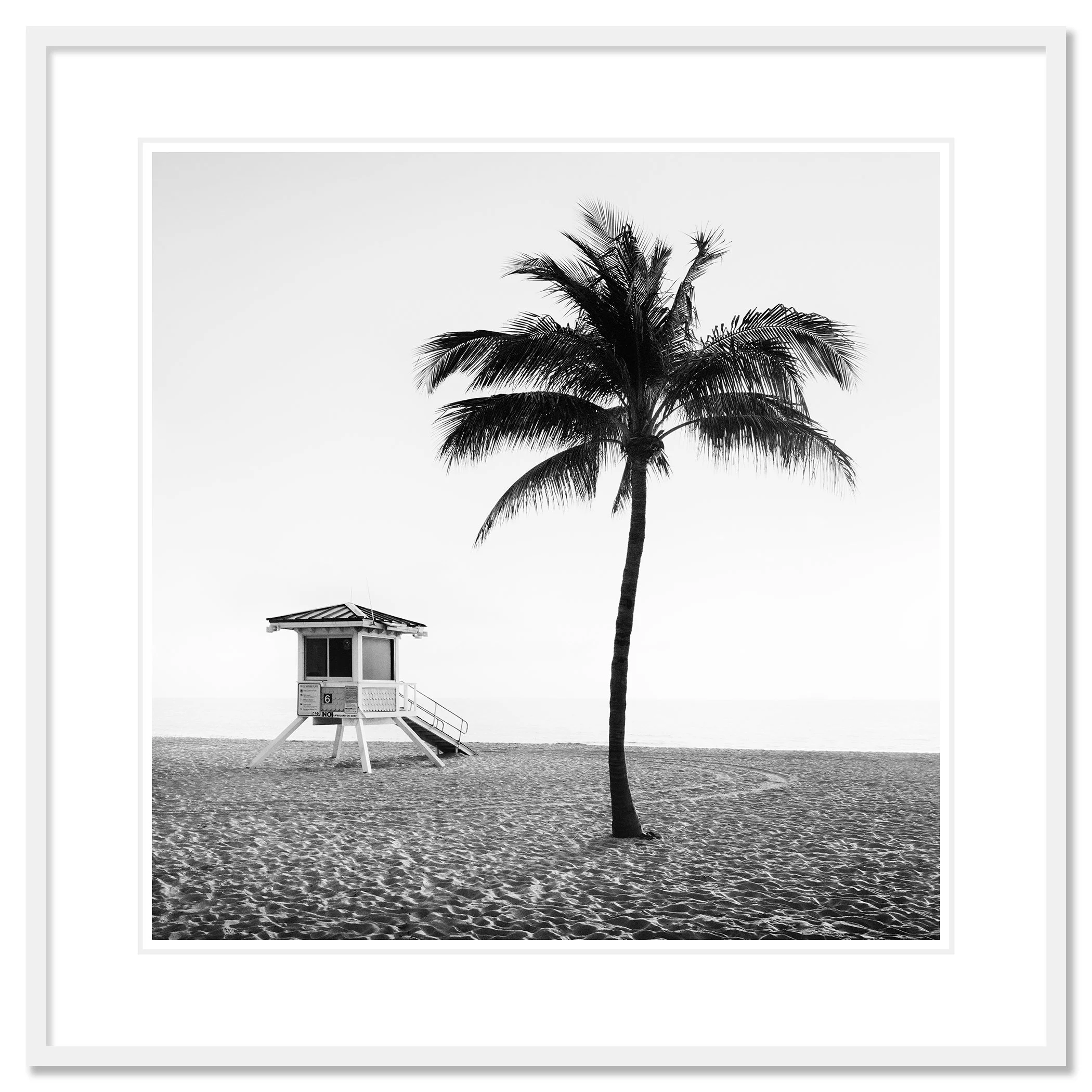 Fort Lauderdale Beach Study 3 by Gerald Berghammer in a white aluminium frame with white mount.