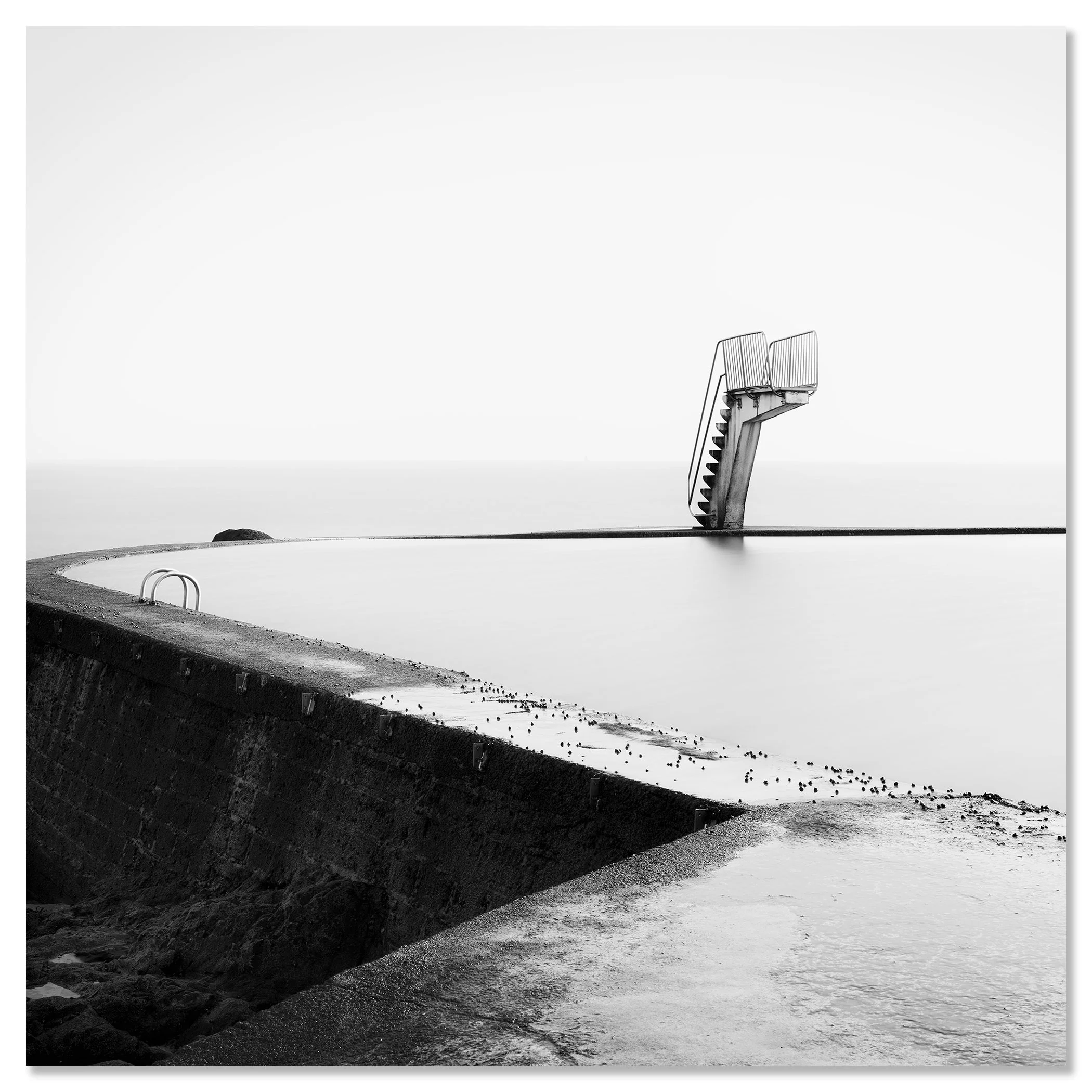 Diving Platform Study 3 by Gerald Berghammer mounted frameless on aluminium Dibond.