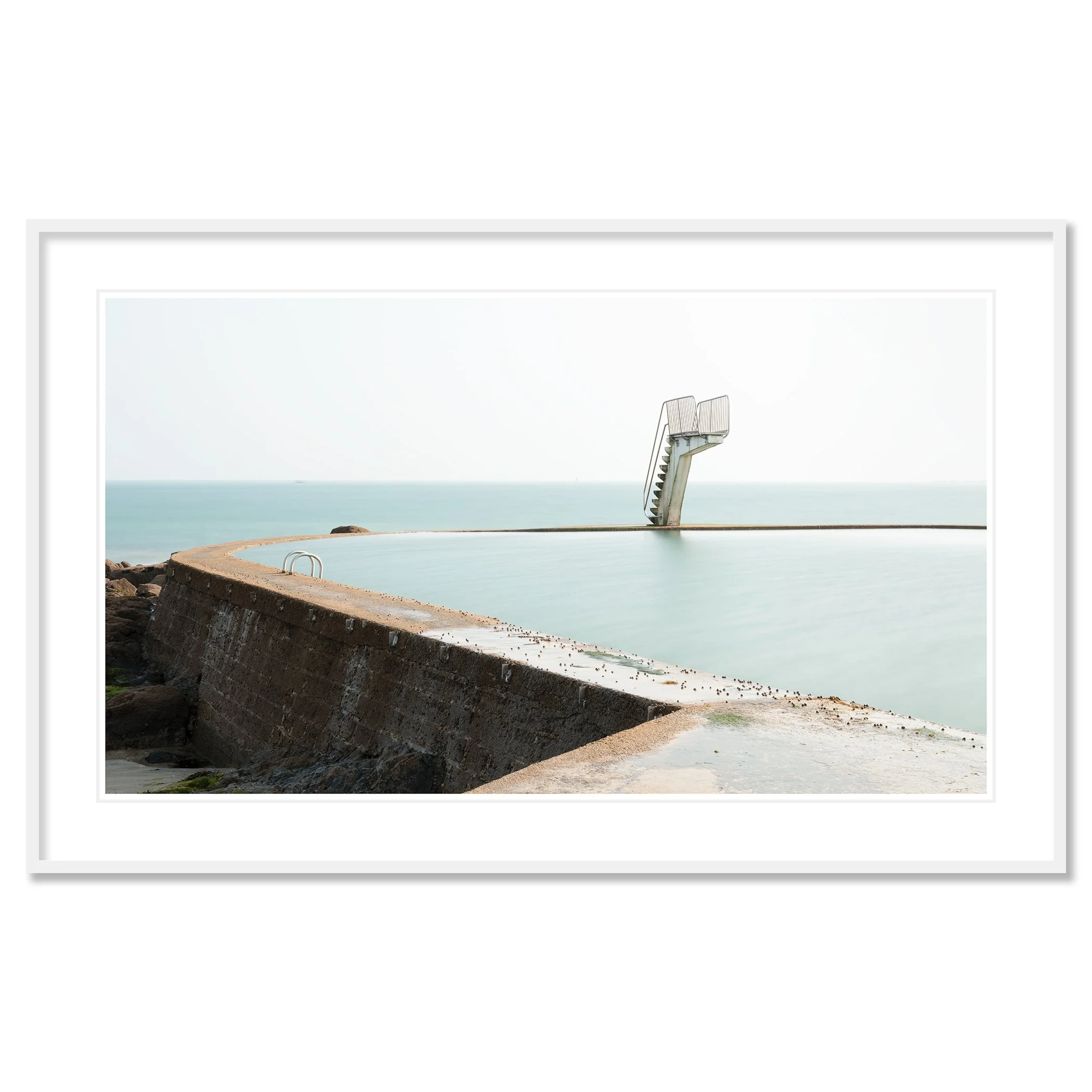 Seawater Swimming Pool, Study 1 as a pigment print in a white aluminium frame with mount, photo by Gerald Berghammer.