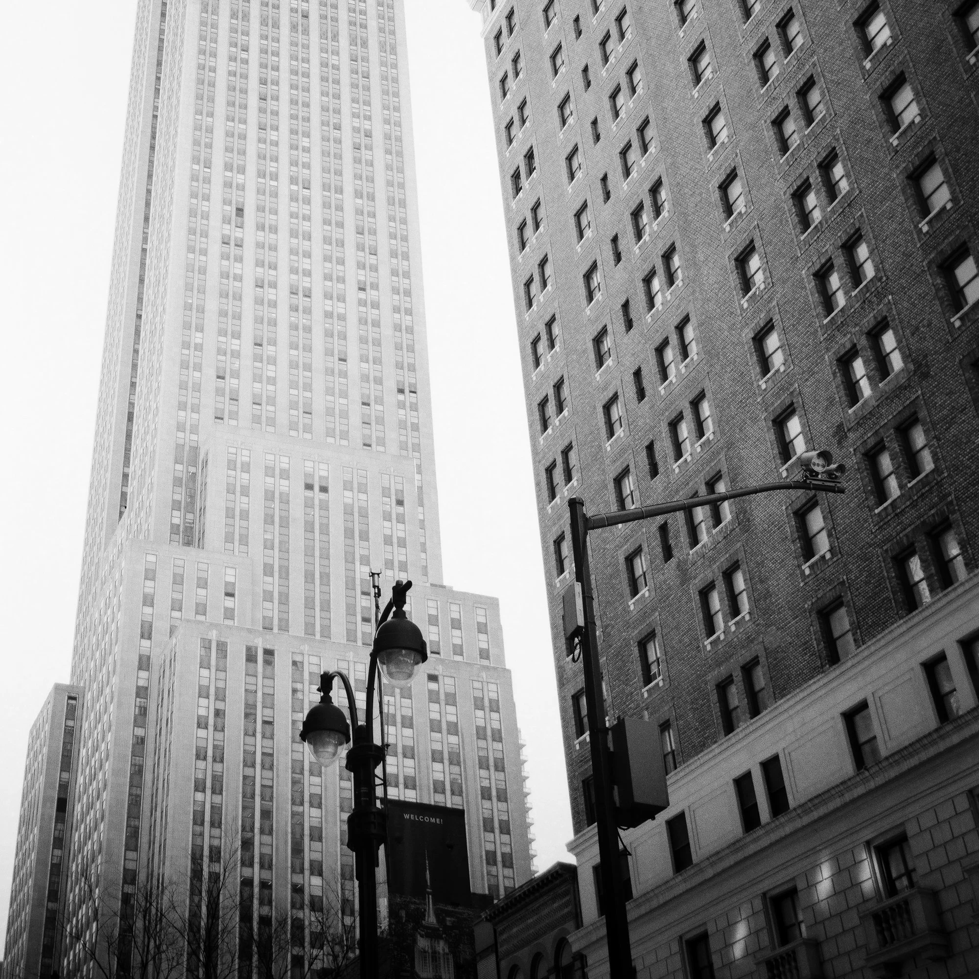 Detail of Victoria’s Secret Store by Gerald Berghammer showing the Empire State Building and surrounding New York architecture.