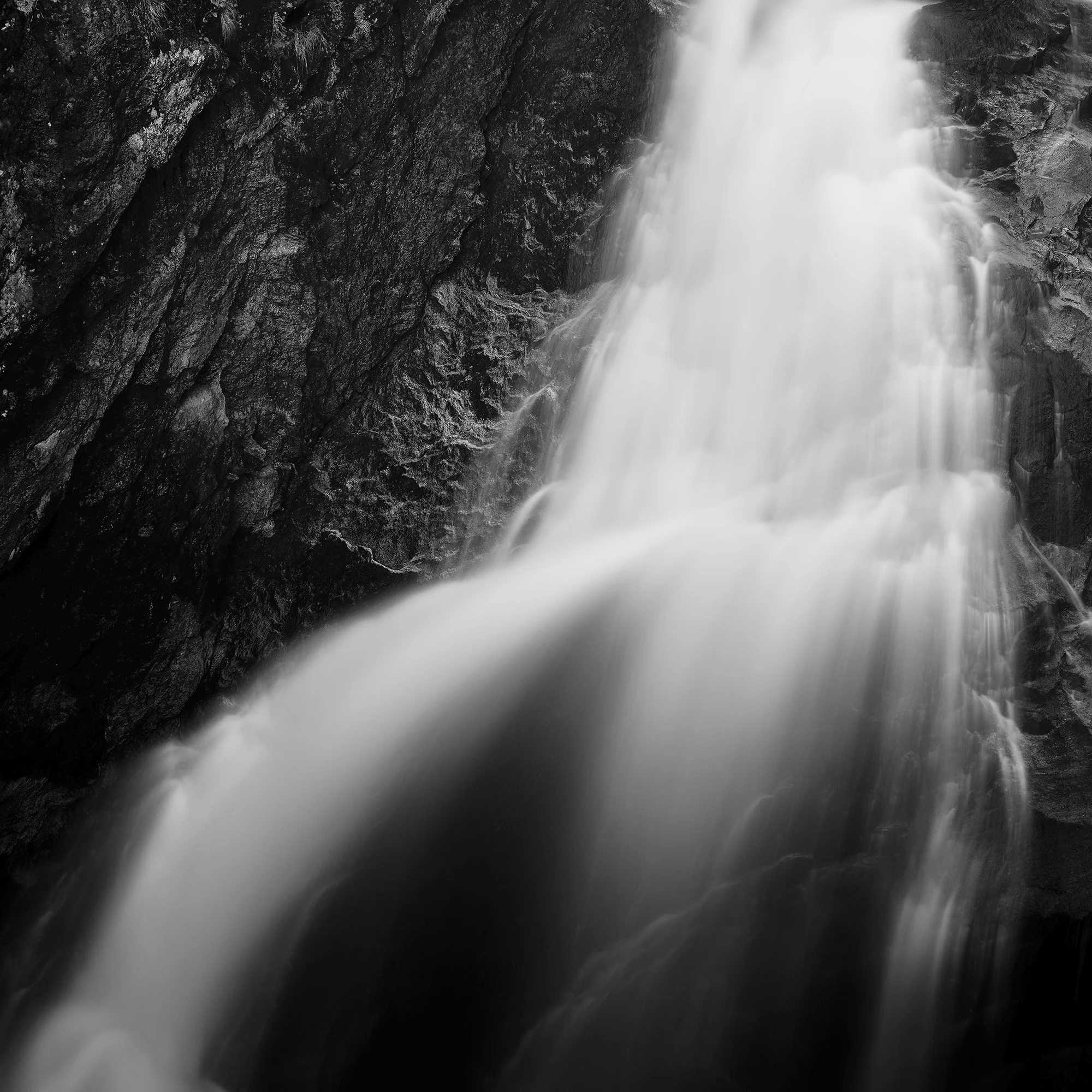 Detail of flowing water and rock in Krimmler Ache Study 1 by Gerald Berghammer