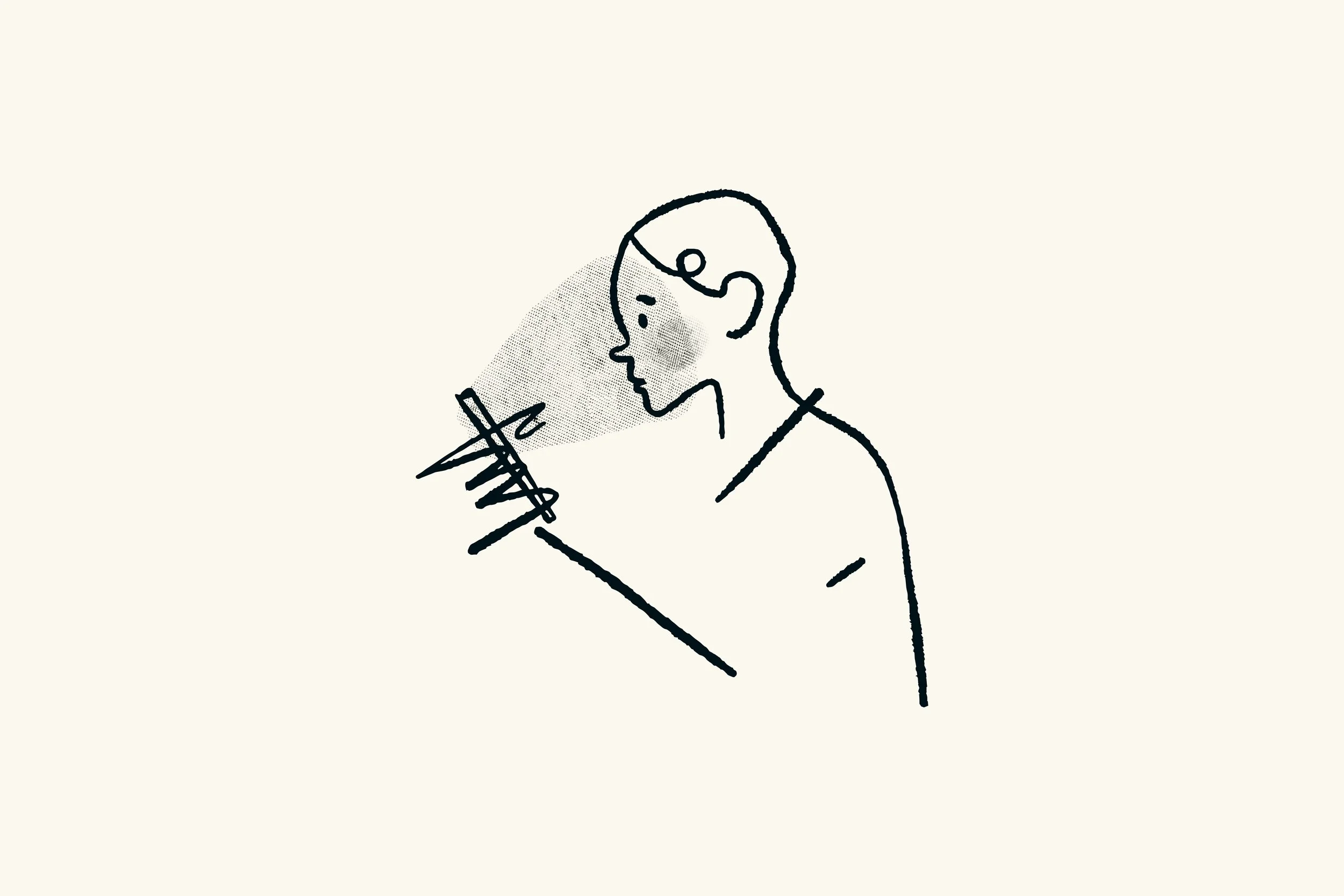 Illustration of a person looking at their phone.