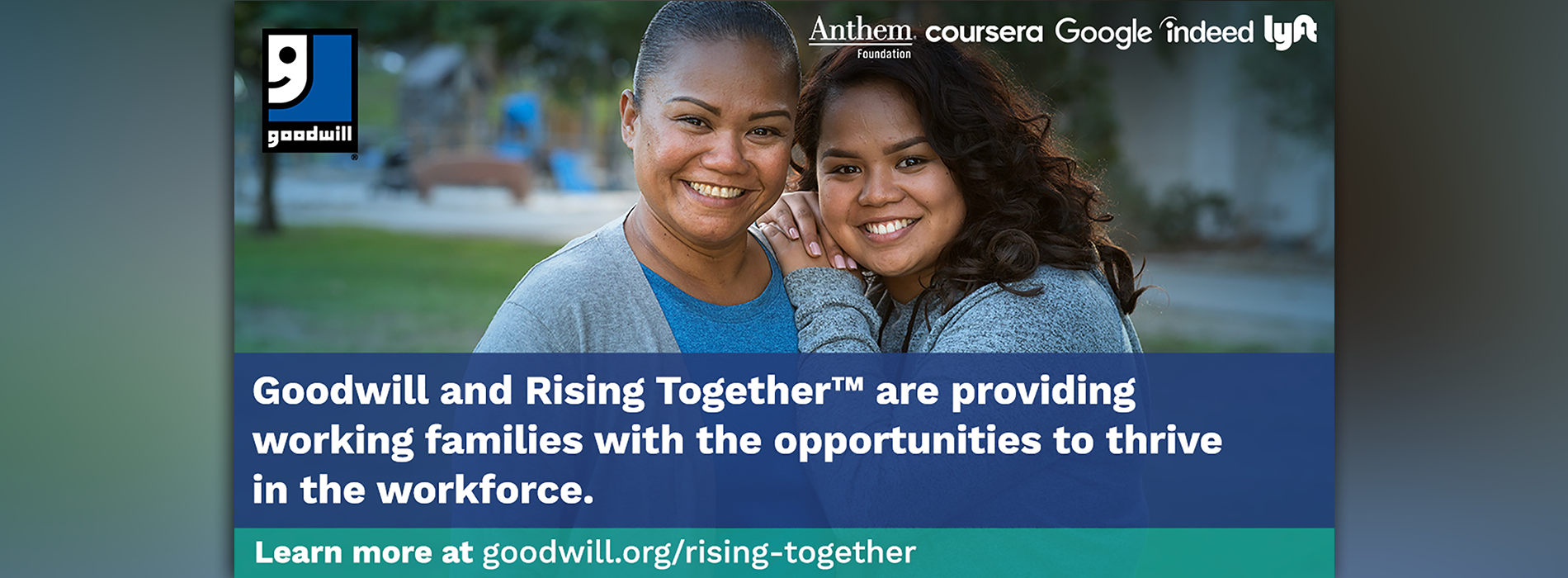Screenshot of the communications campaign Goodwill and Rising Together worked on.