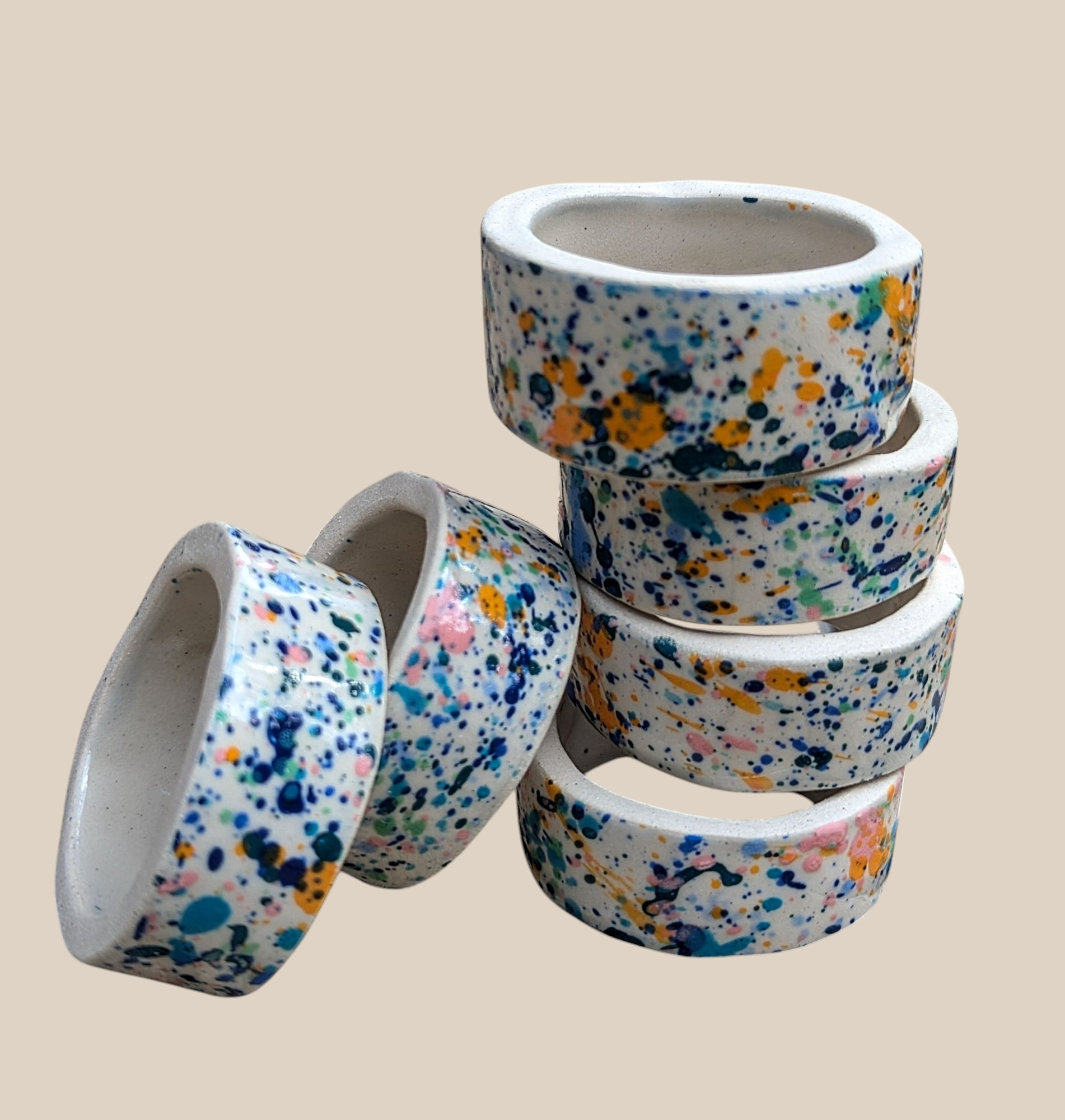 Confetti Napkin rings (set of 6)