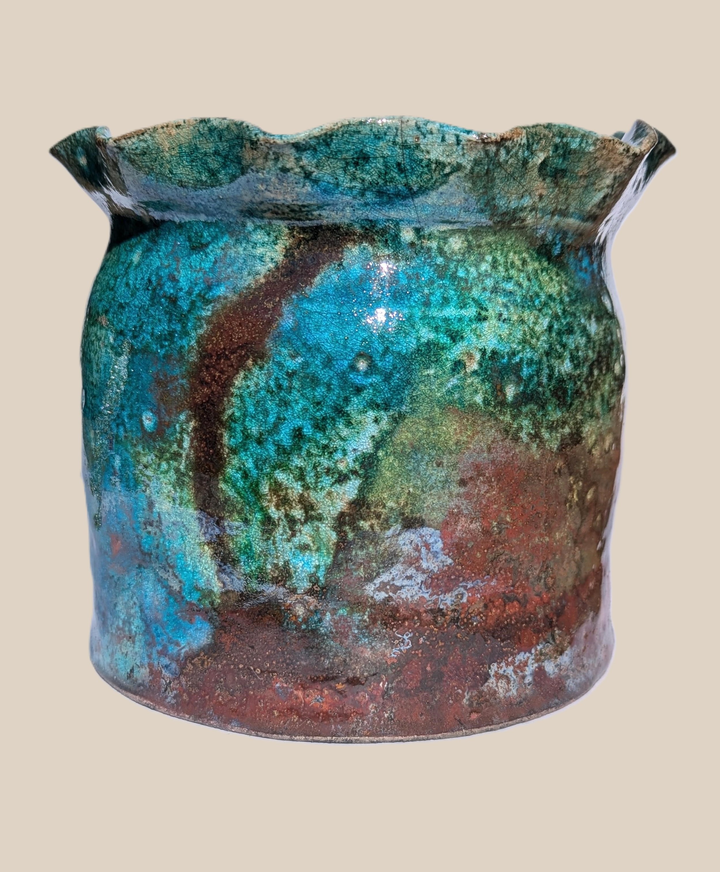 Raku utensil pot