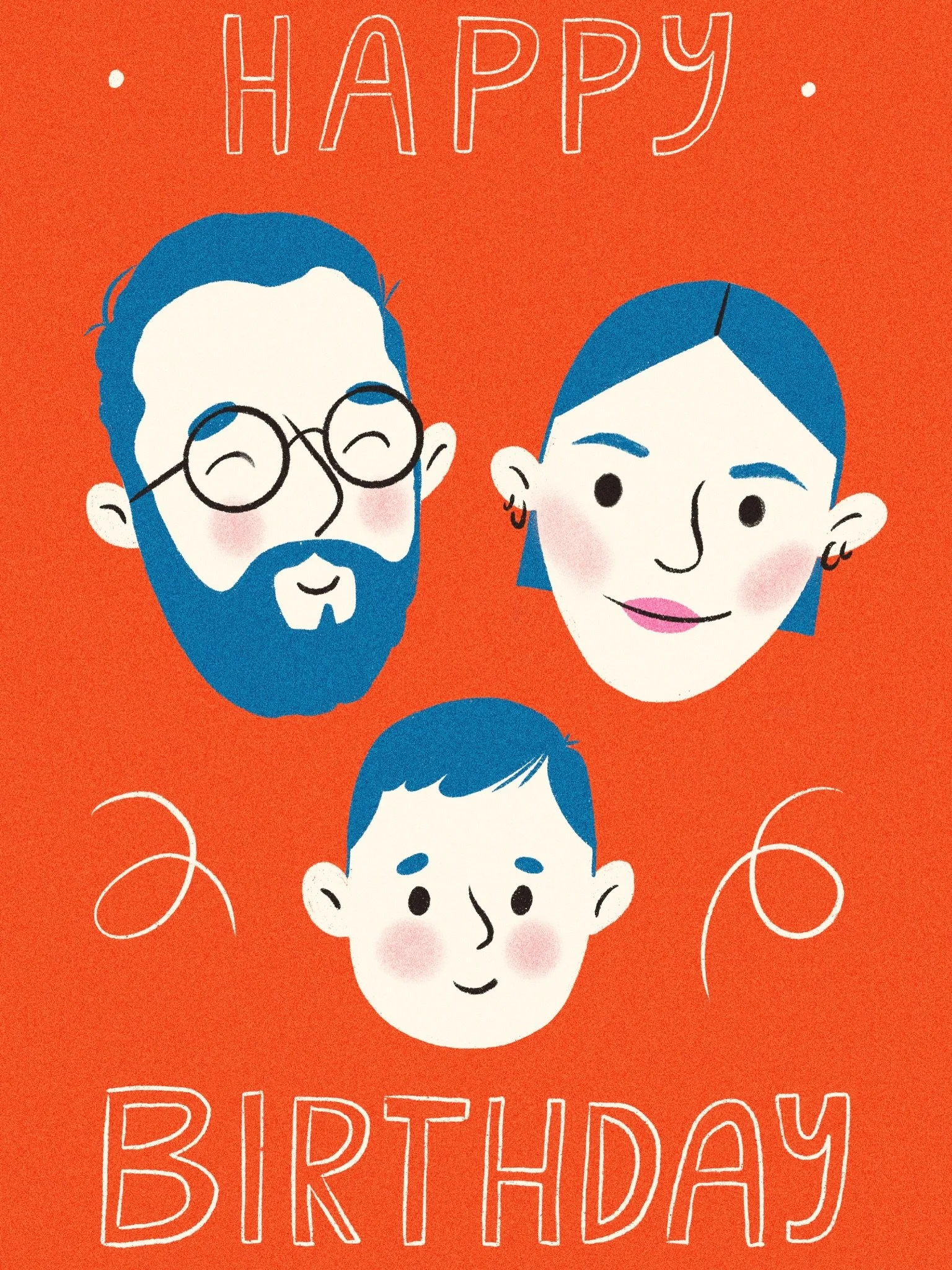 I illustrated a custom birthday card a while ago. I think it turned out pretty cute 🥰

#cloudythurstag #illustration # family #art #digitalart