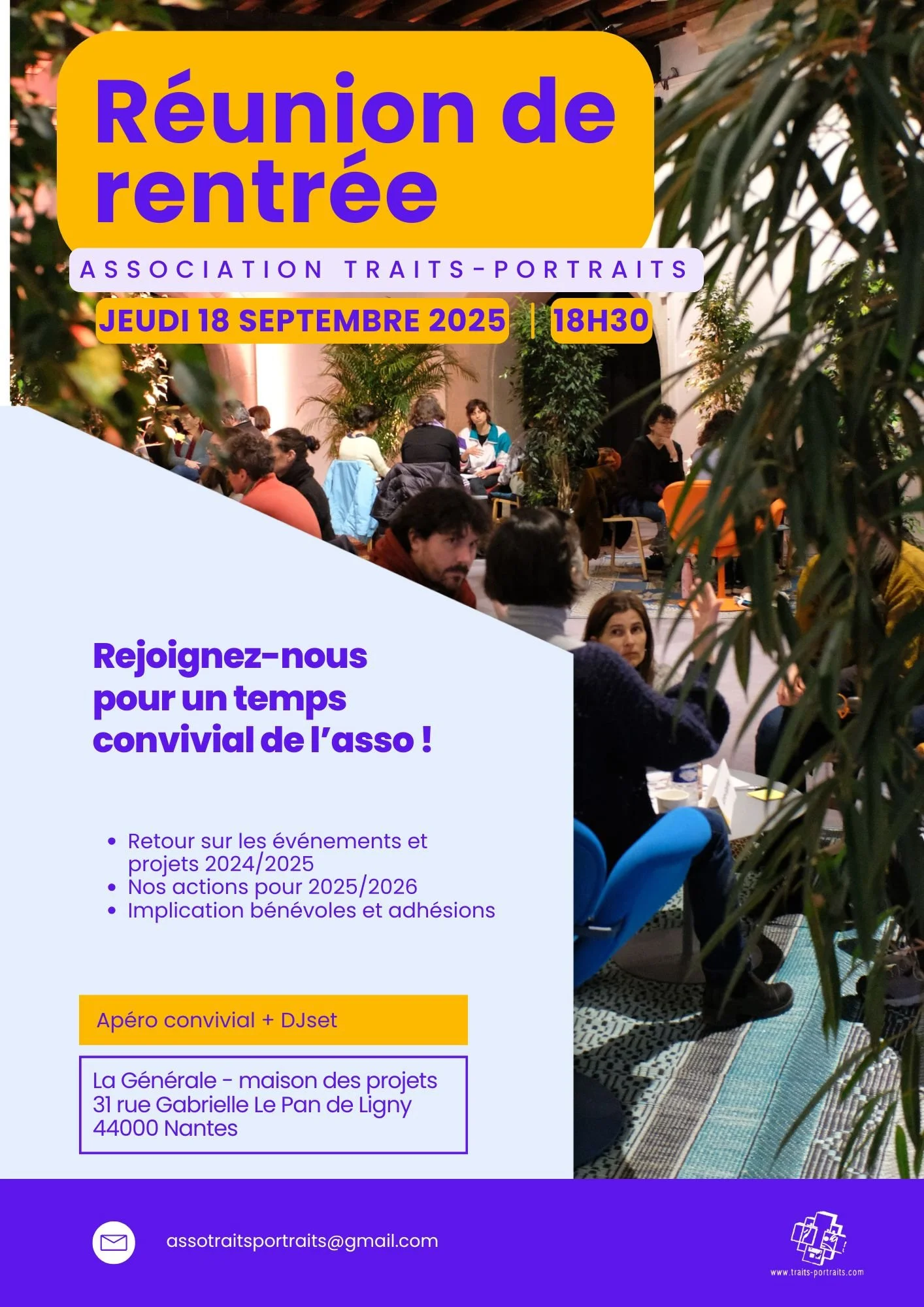 📚 Réunion de rentrée 2025 – Venez (re)découvrir Traits-Portraits !