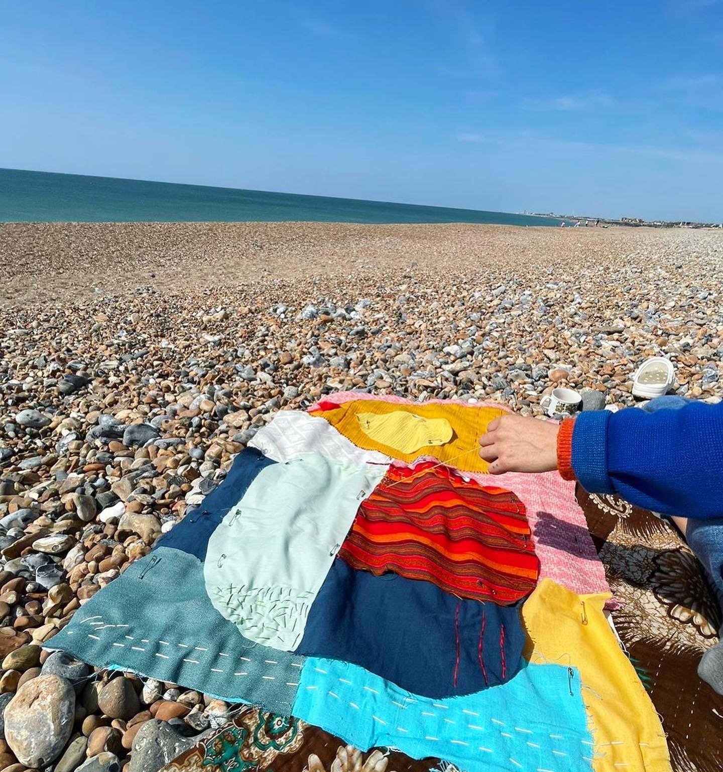 Patchwork Quilt No. 2 - being made on the beach