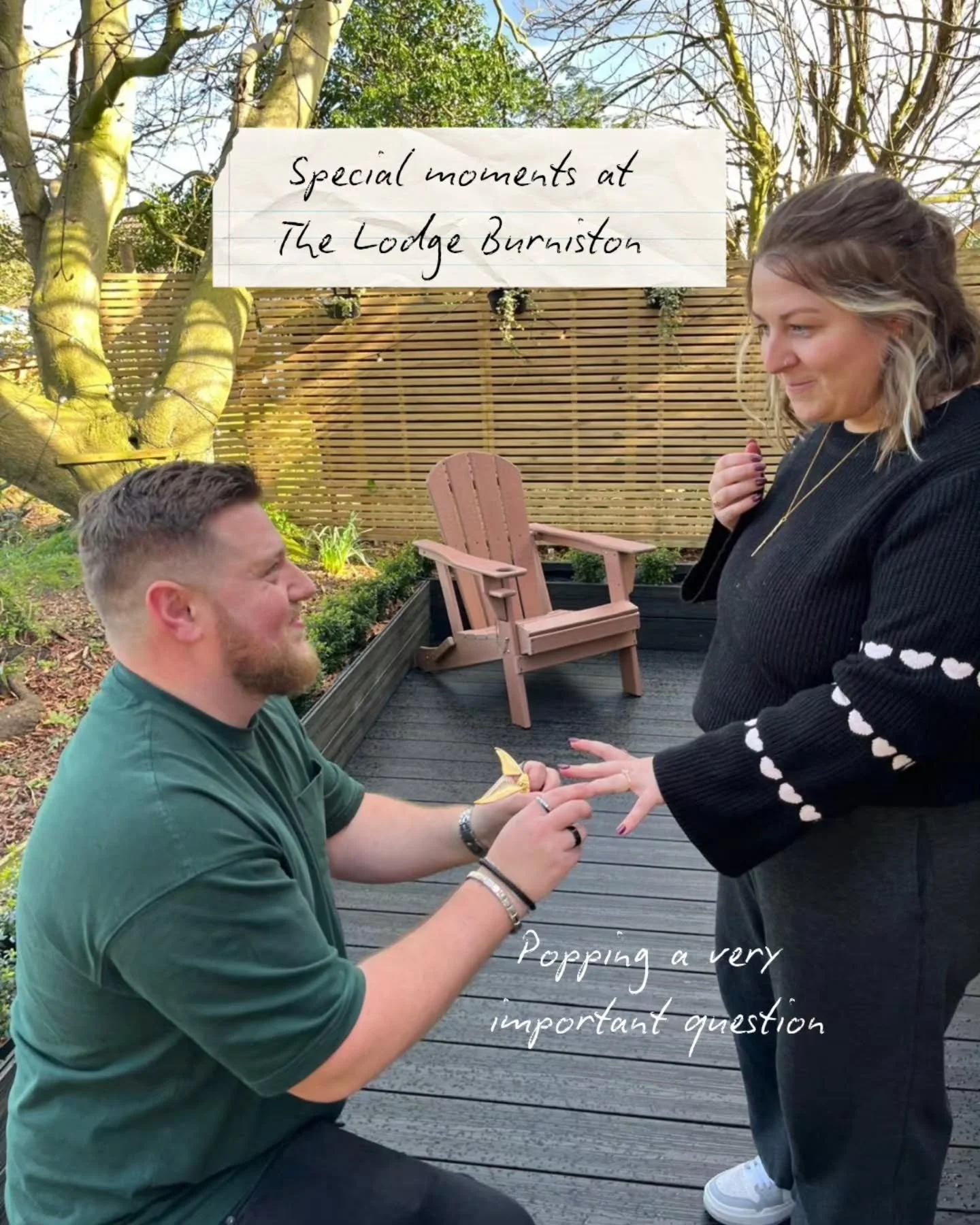 Some moments are just too special not to share 💍

Jack recently shared these beautiful photos with us from a very special moment, his proposal to his girlfriend right outside the Lodge in Burniston. What an incredible setting for such a memorable &l