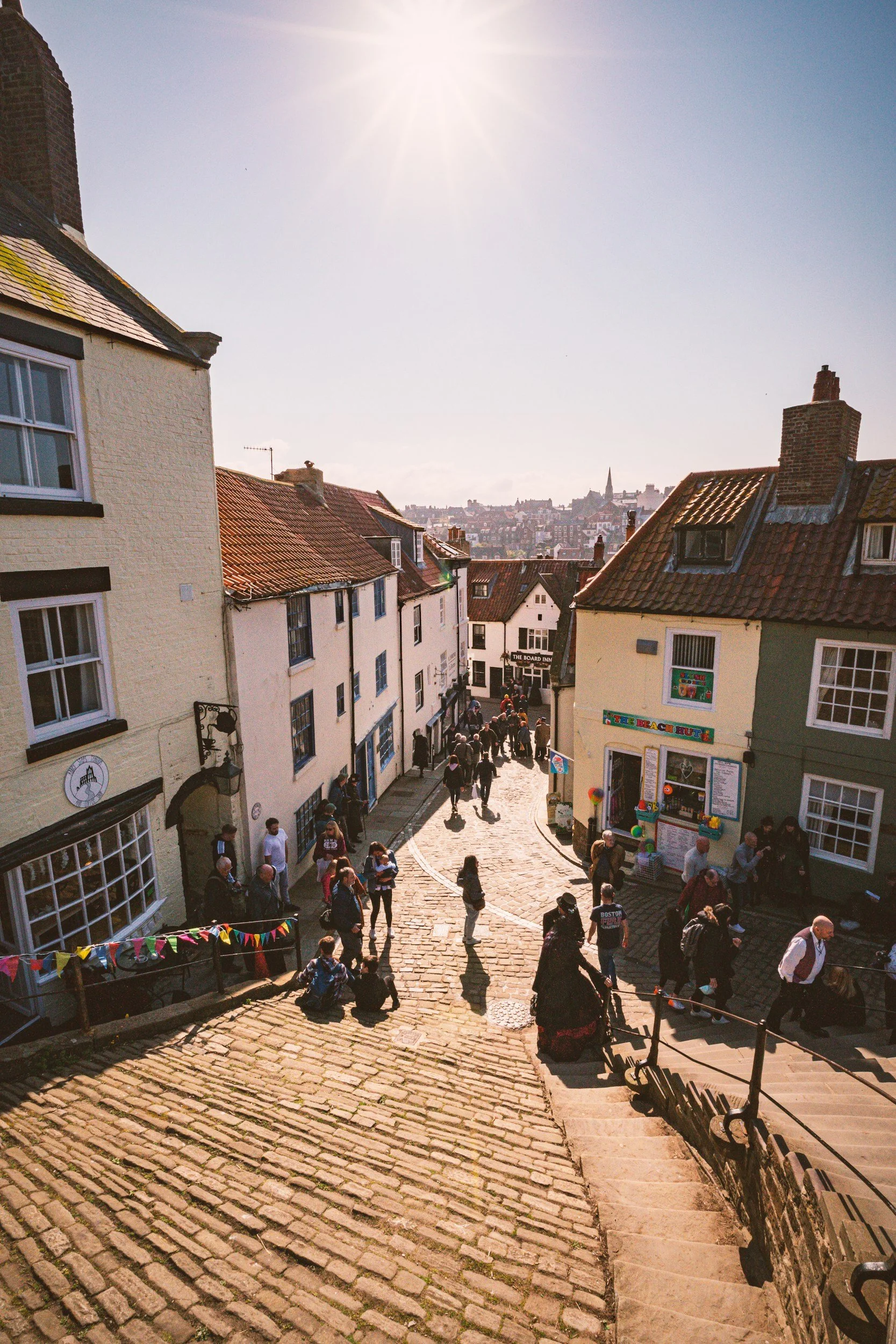 Cobbled street in Whitby on the North Yorkshire coast