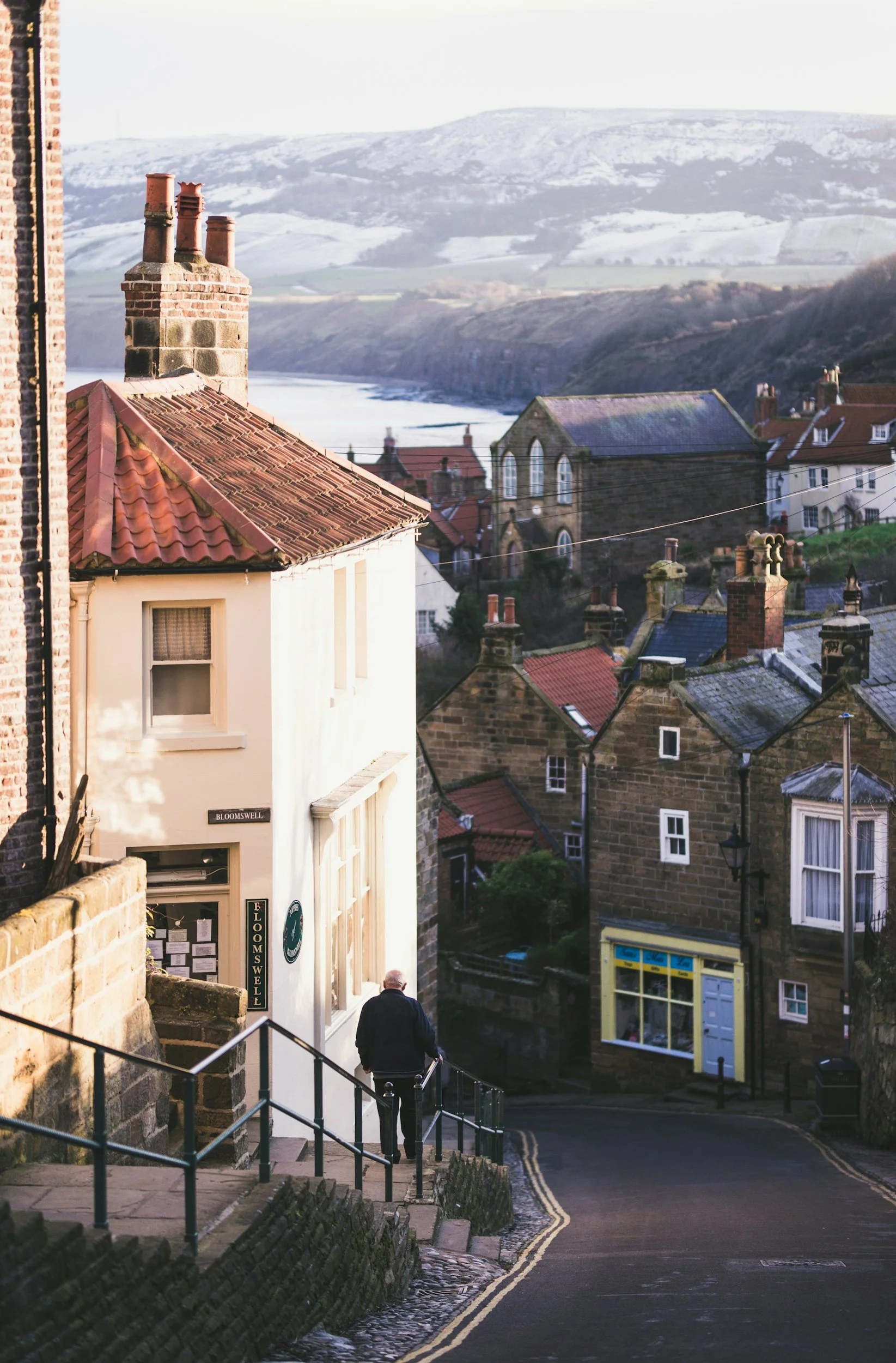 Robin Hood's Bay village overlooking the sea in North Yorkshire