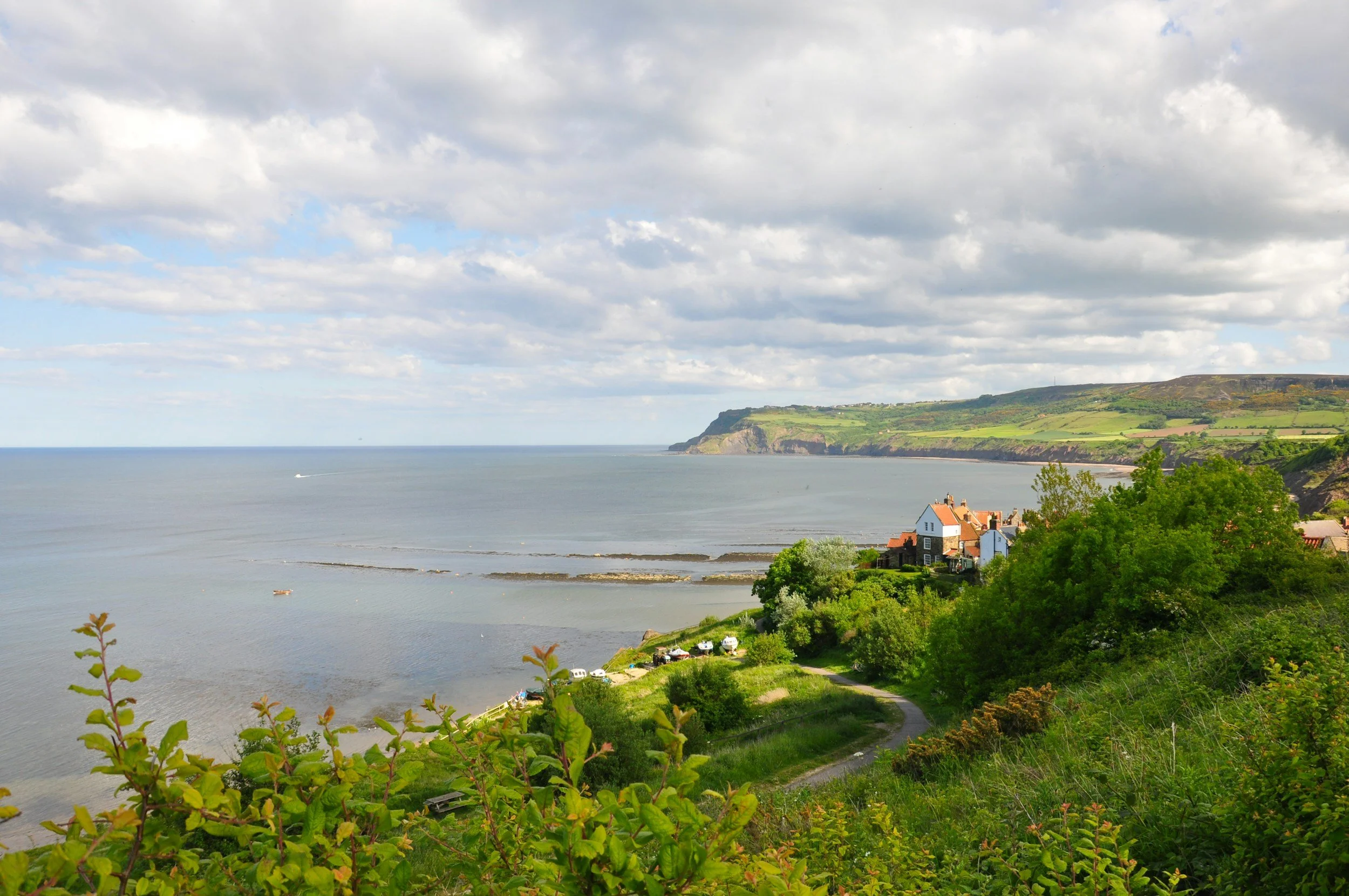 Coastal view of Stoupe Brow on the Yorkshire Coast.