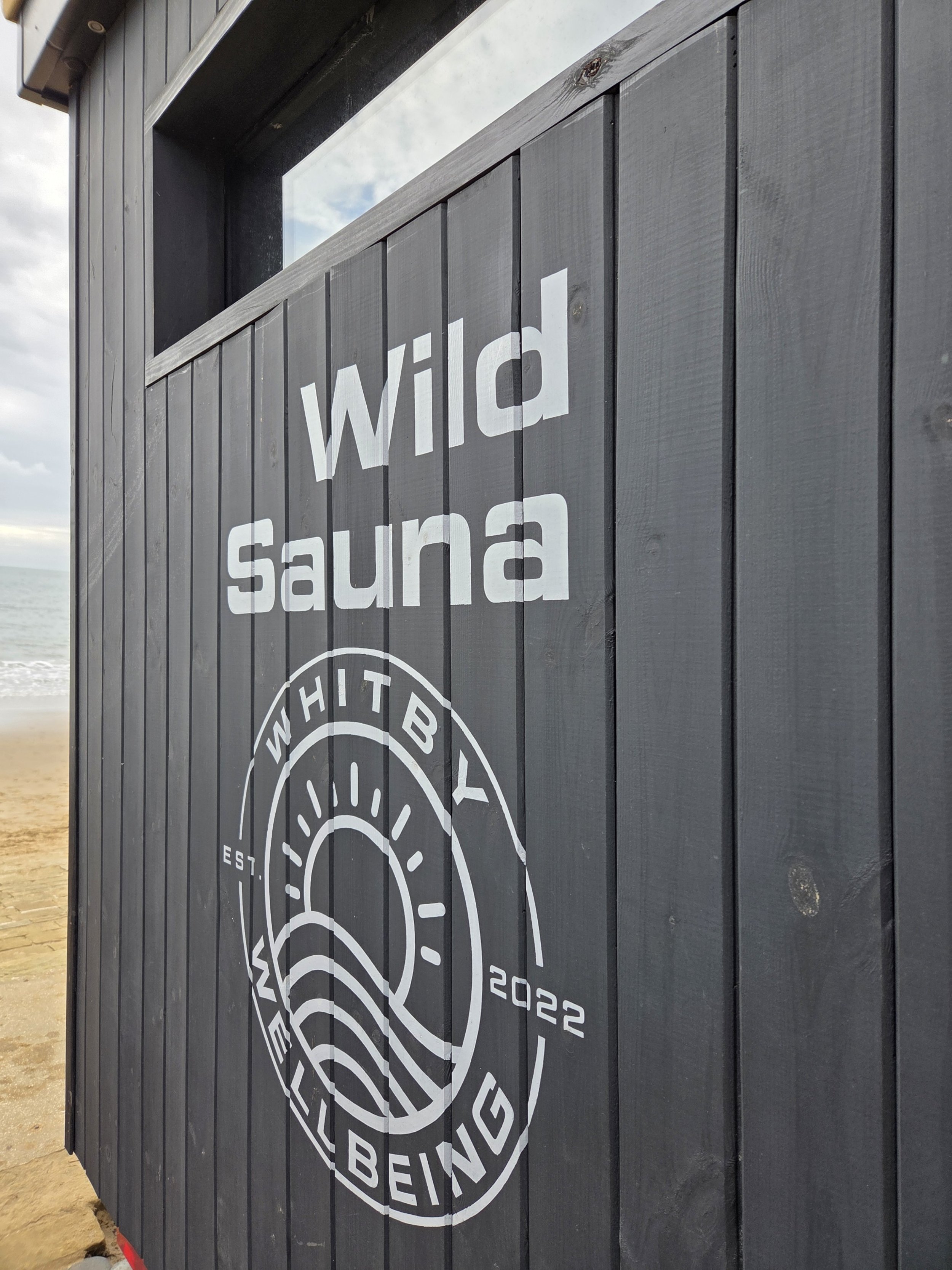 Wild Sauna by Whitby Wellbeing on Scarborough South Bay, North Yorkshire