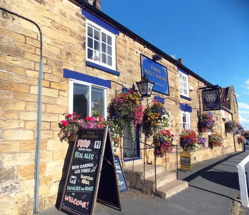 Three Jolly Sailors pub in Burniston near Scarborough, North Yorkshire