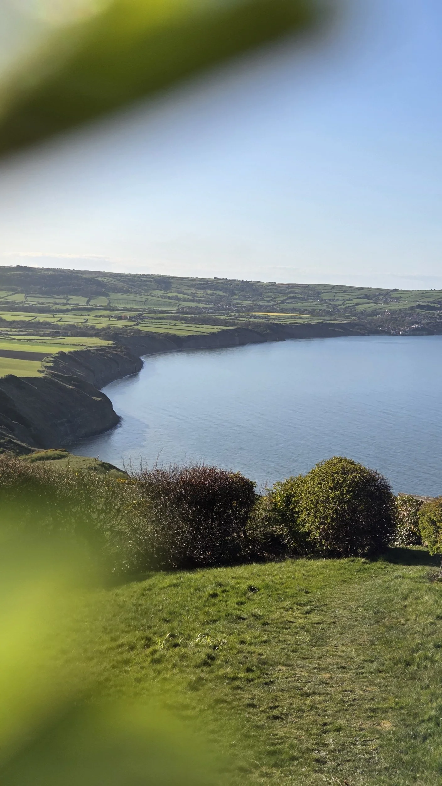 Coastal view across Robin Hood’s Bay from Grand Villa Heights in Ravenscar.