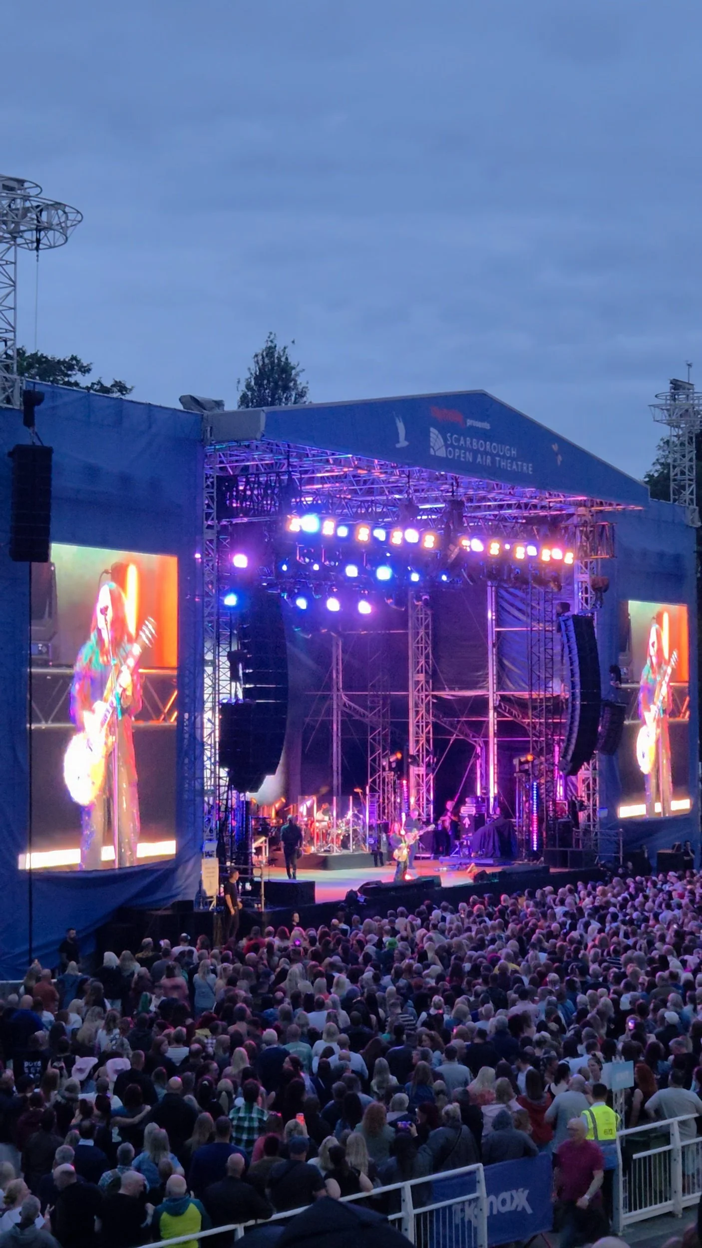 Scarborough Open Air Theatre during a summer concert in Scarborough, North Yorkshire.